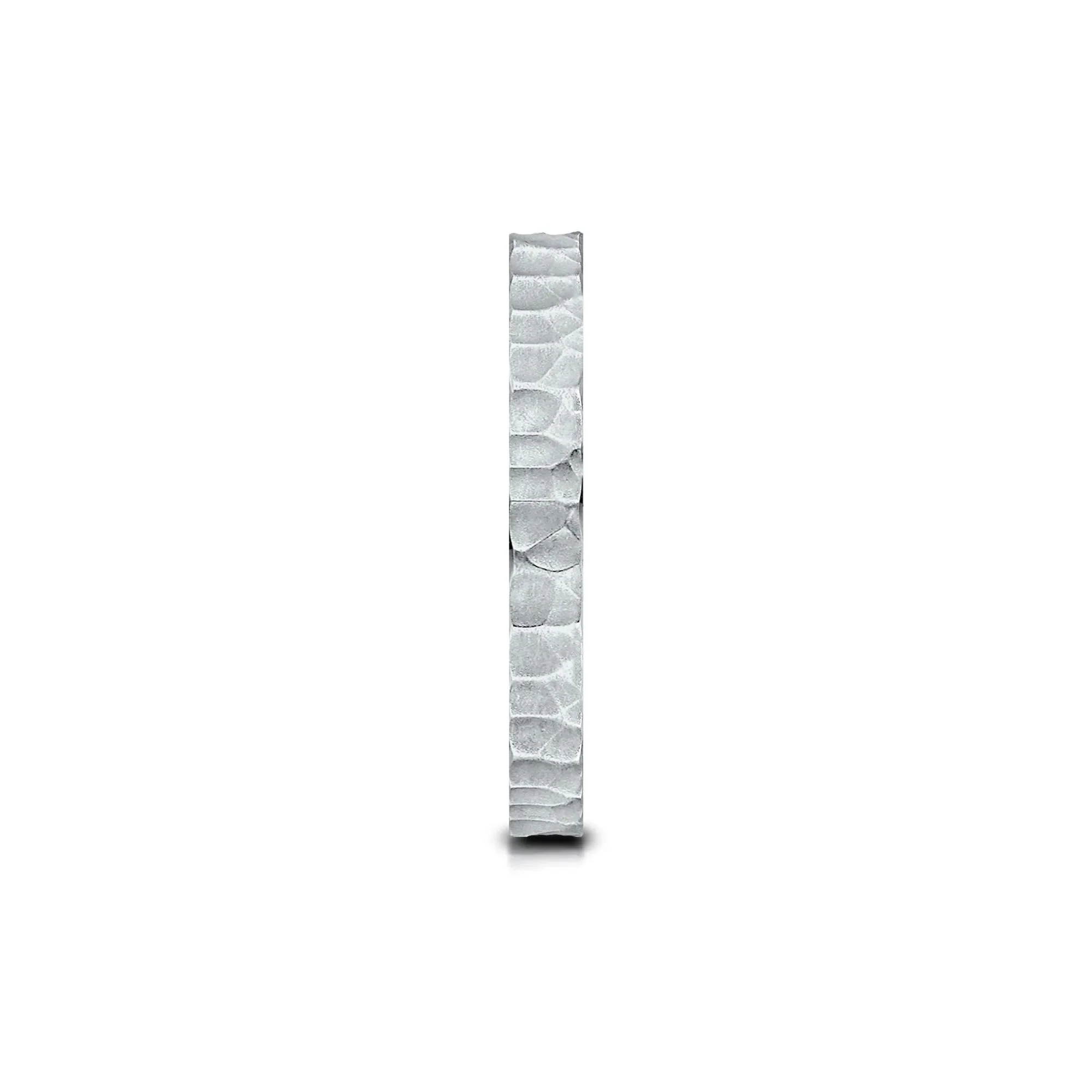 Hammered Band Ring 14K White Gold Size 5 2mm - Image 3