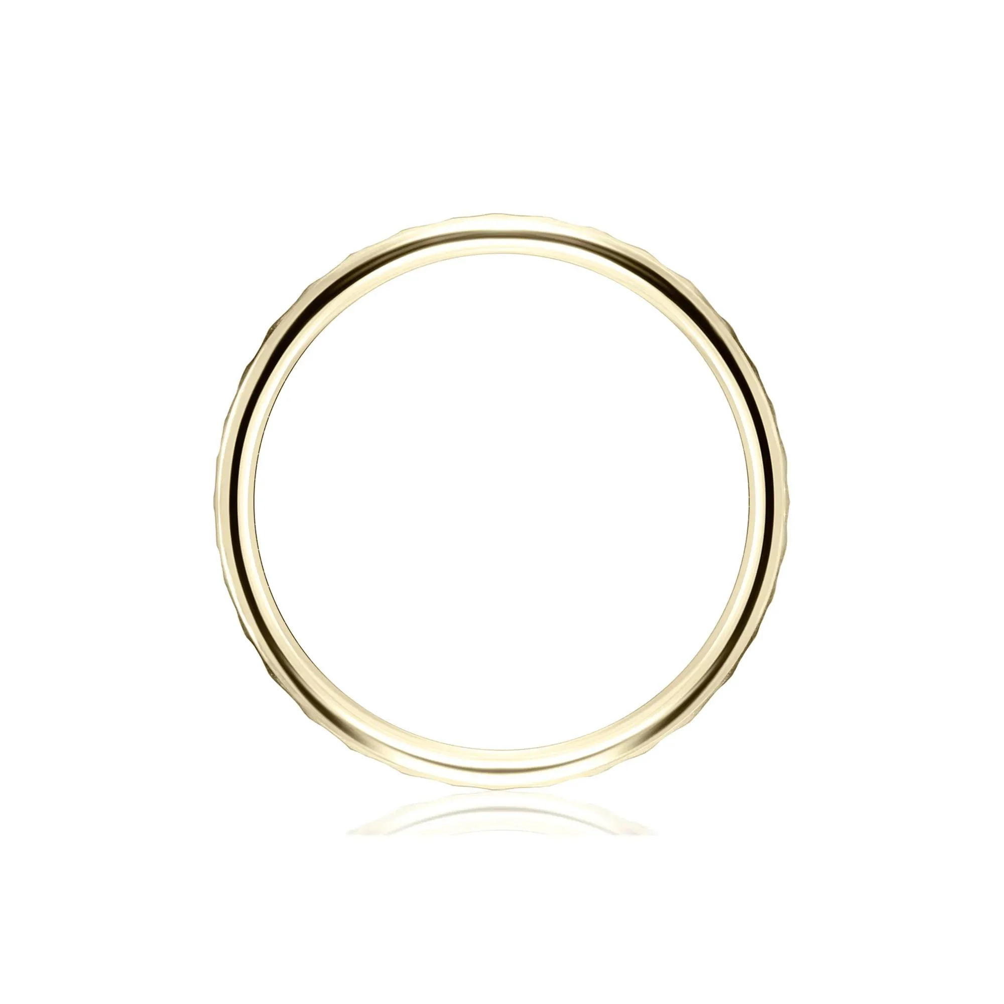Hammered Band Ring 14K Yellow Gold Size 9 2mm - Image 2