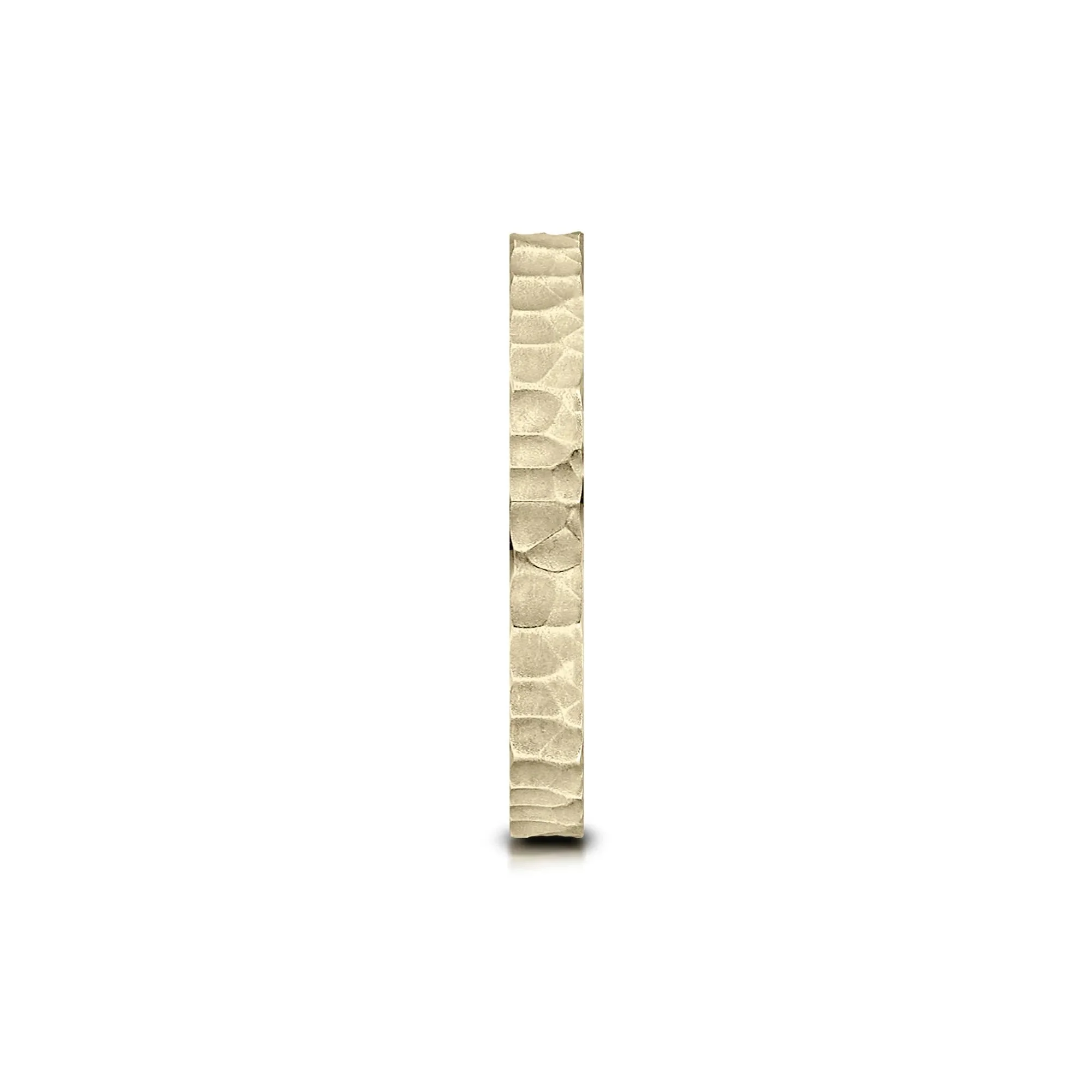 Hammered Band Ring 14K Yellow Gold Size 9 2mm - Image 3