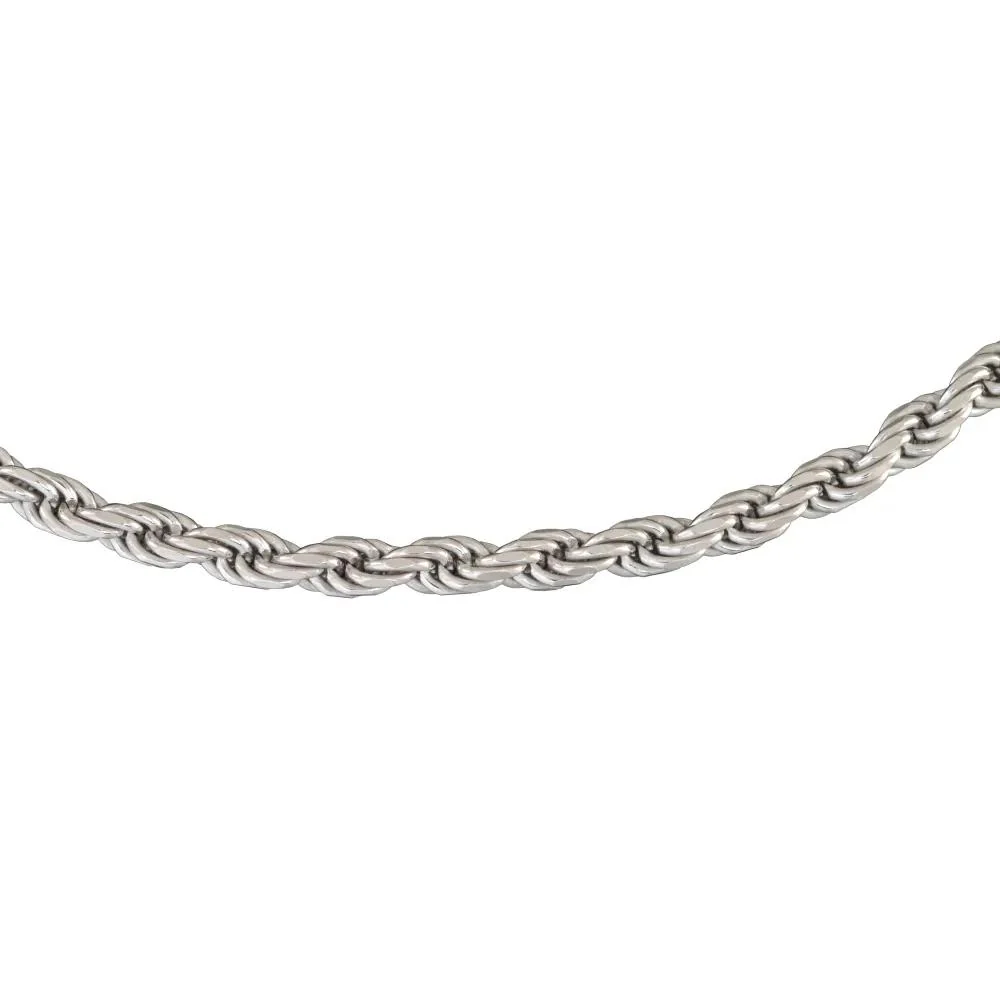 Solid Rope Chain Necklace .925 Sterling Silver Size 22" - Image 2
