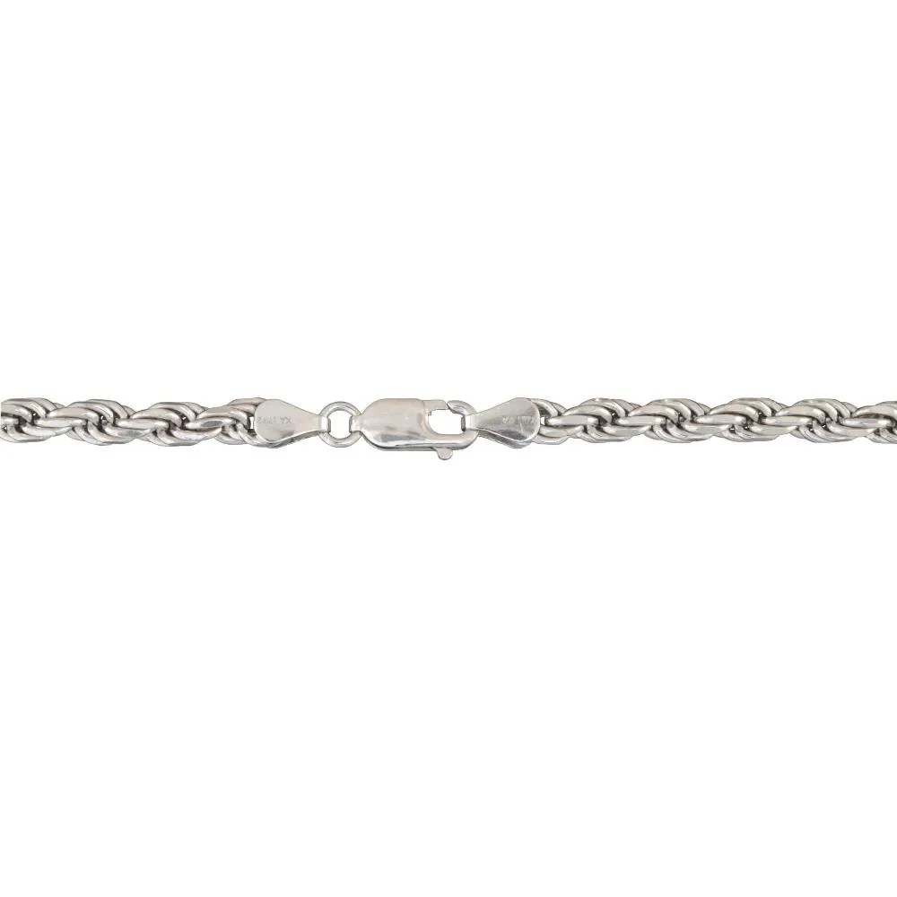 Solid Rope Chain Necklace .925 Sterling Silver Size 22" - Image 3