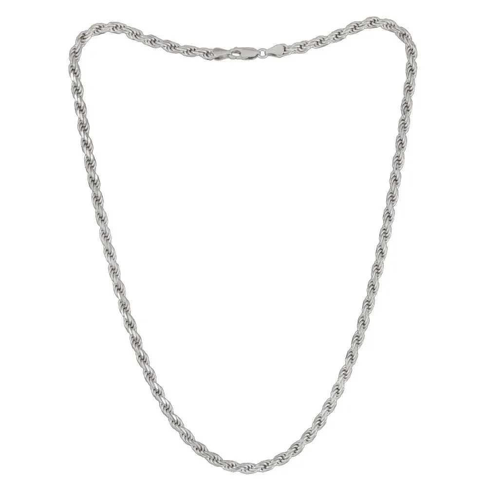 Solid Rope Chain Necklace .925 Sterling Silver Size 22" - Image 4