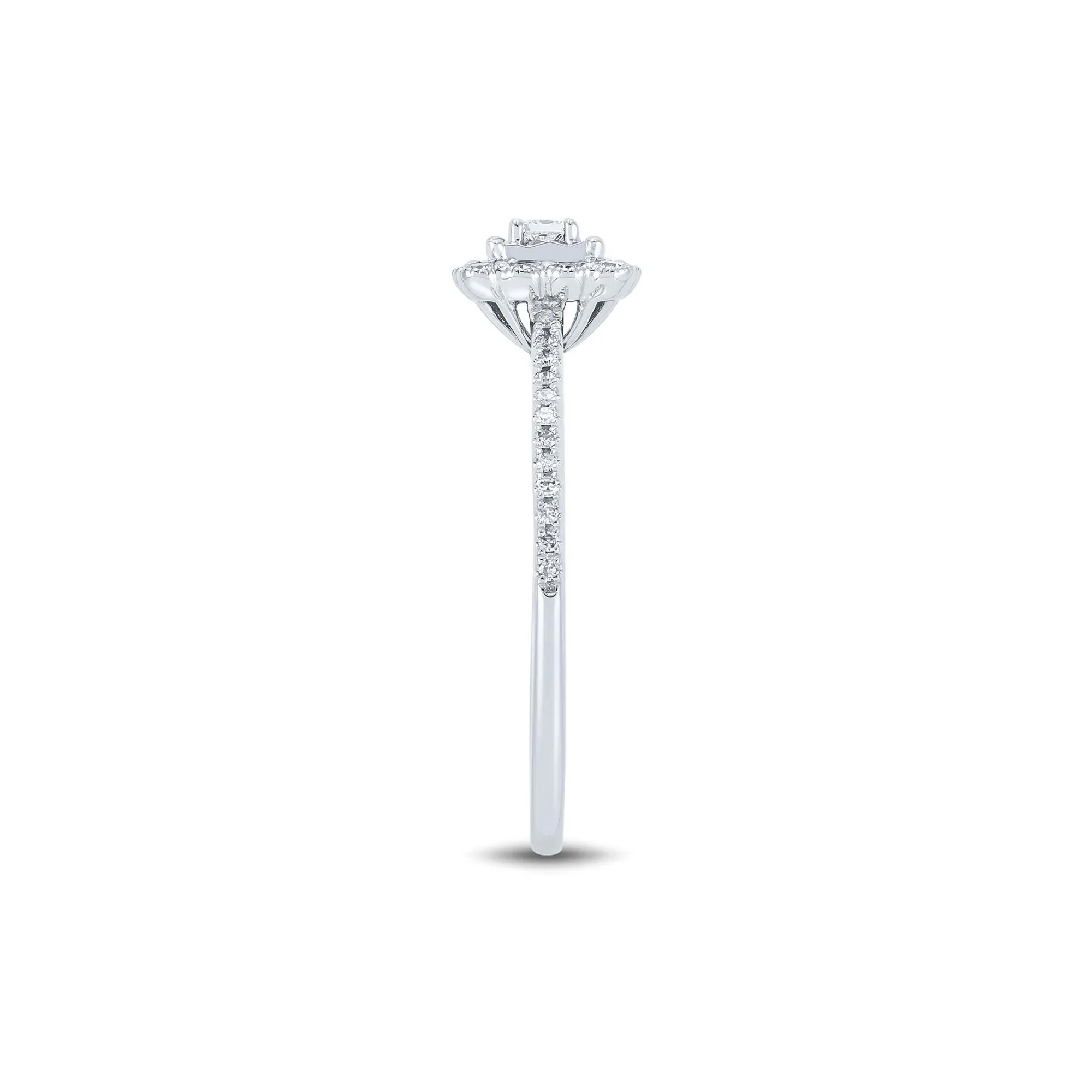 1/4 CT. Tw. Diamond Promise Ring 10K White Gold Round Brilliant Cut Size 6.5 1mm - Image 3