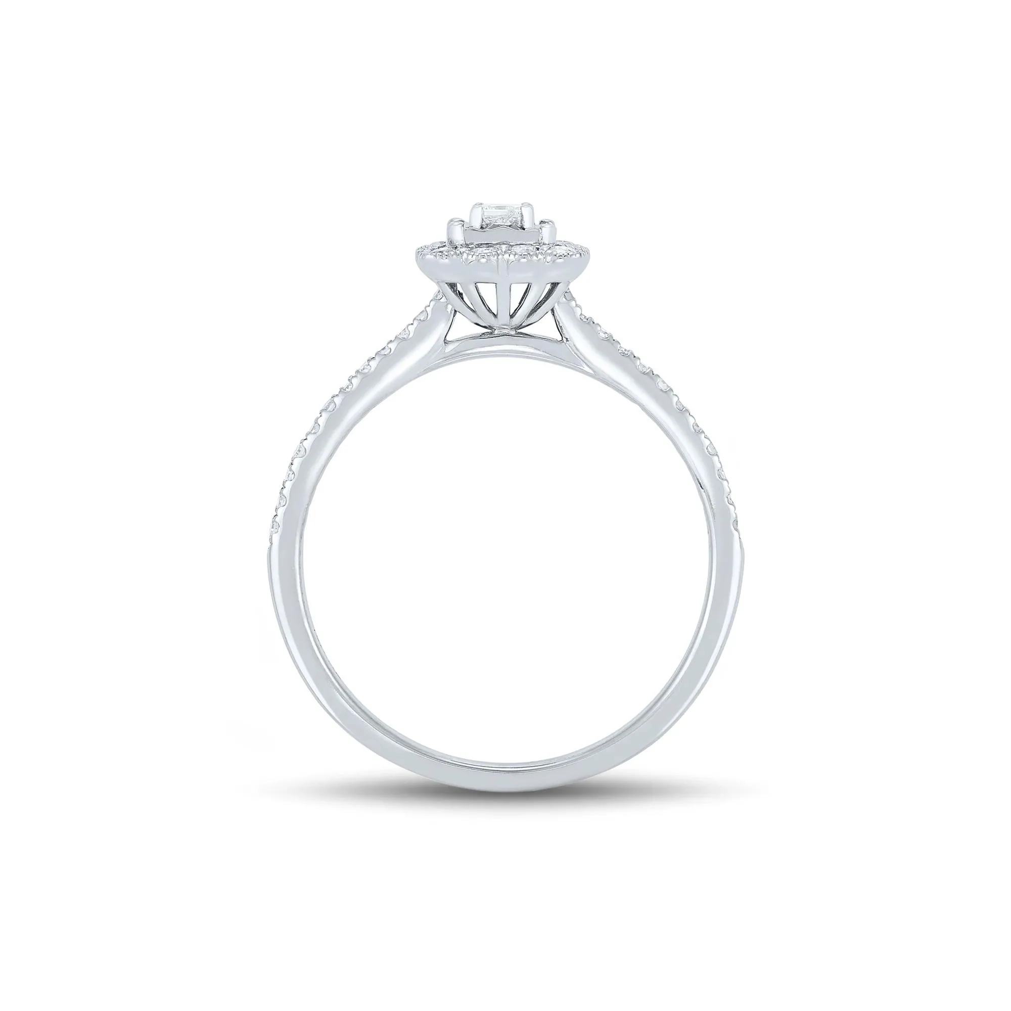 1/4 CT. Tw. Diamond Promise Ring 10K White Gold Round Brilliant Cut Size 8.5 1mm - Image 2