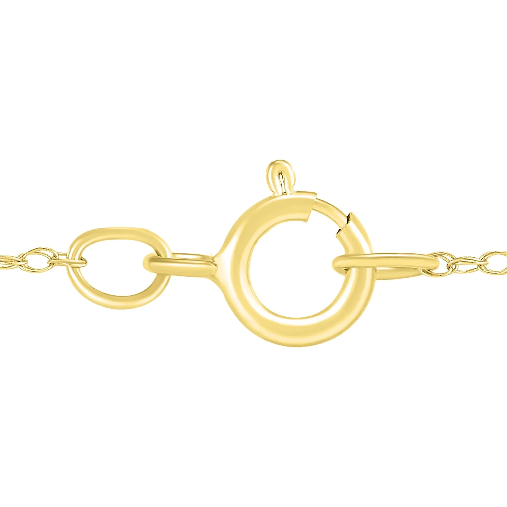 1/7 CT. Tw. Pear-Shaped Amethyst and Diamond Drop Pendant Necklace 10K Yellow Gold Size 18" - Image 3