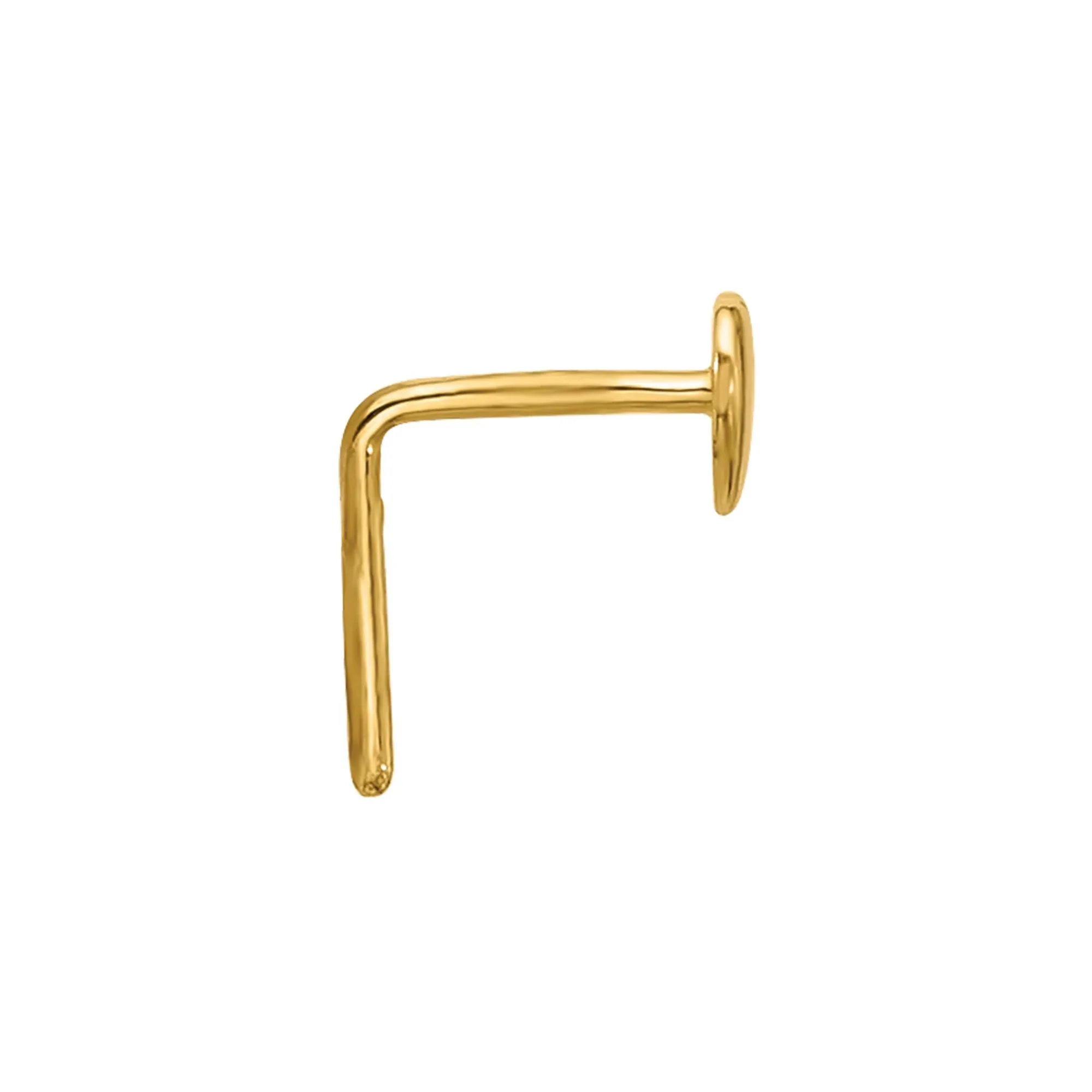 Polished Heart Nose Stud 14K Yellow Gold 22 Gauge Size 2.50mm - Image 2