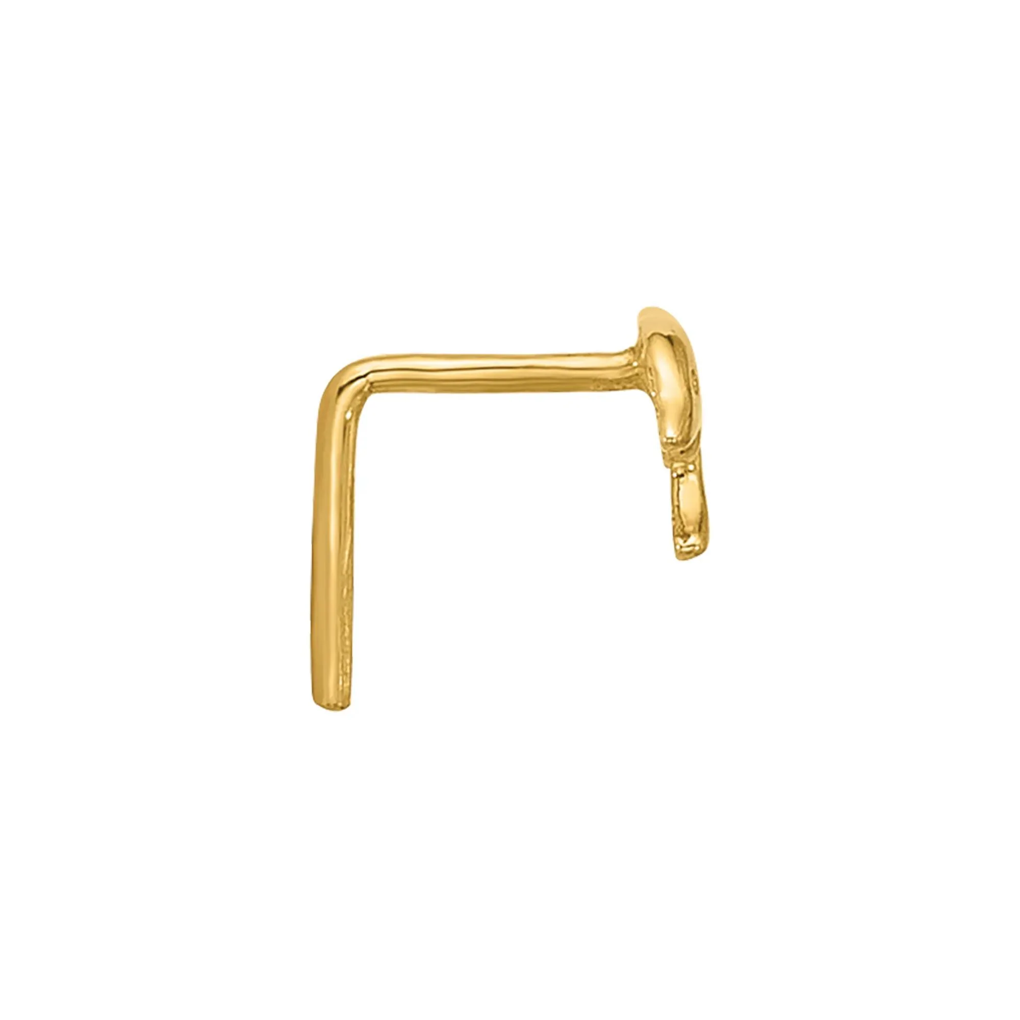 Polished Dolphin Nose Stud 14K Yellow Gold 23 Gauge Size 5.00mm - Image 2