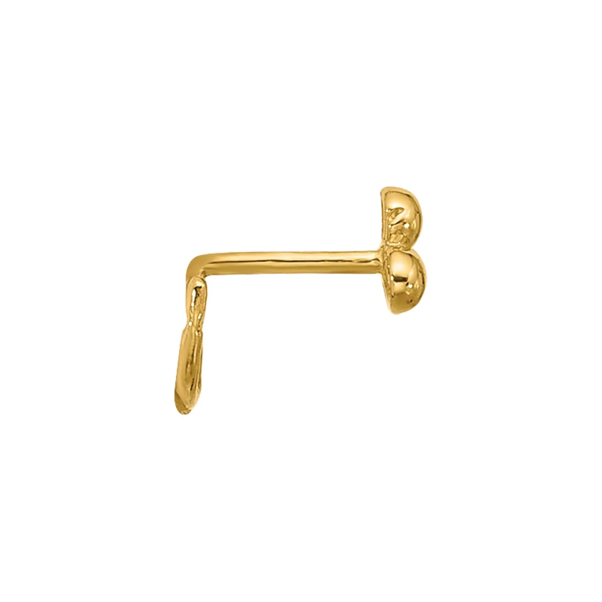 Polished Cluster Nose Ring 14K Yellow Gold 22 Gauge Size 2.70mm - Image 2