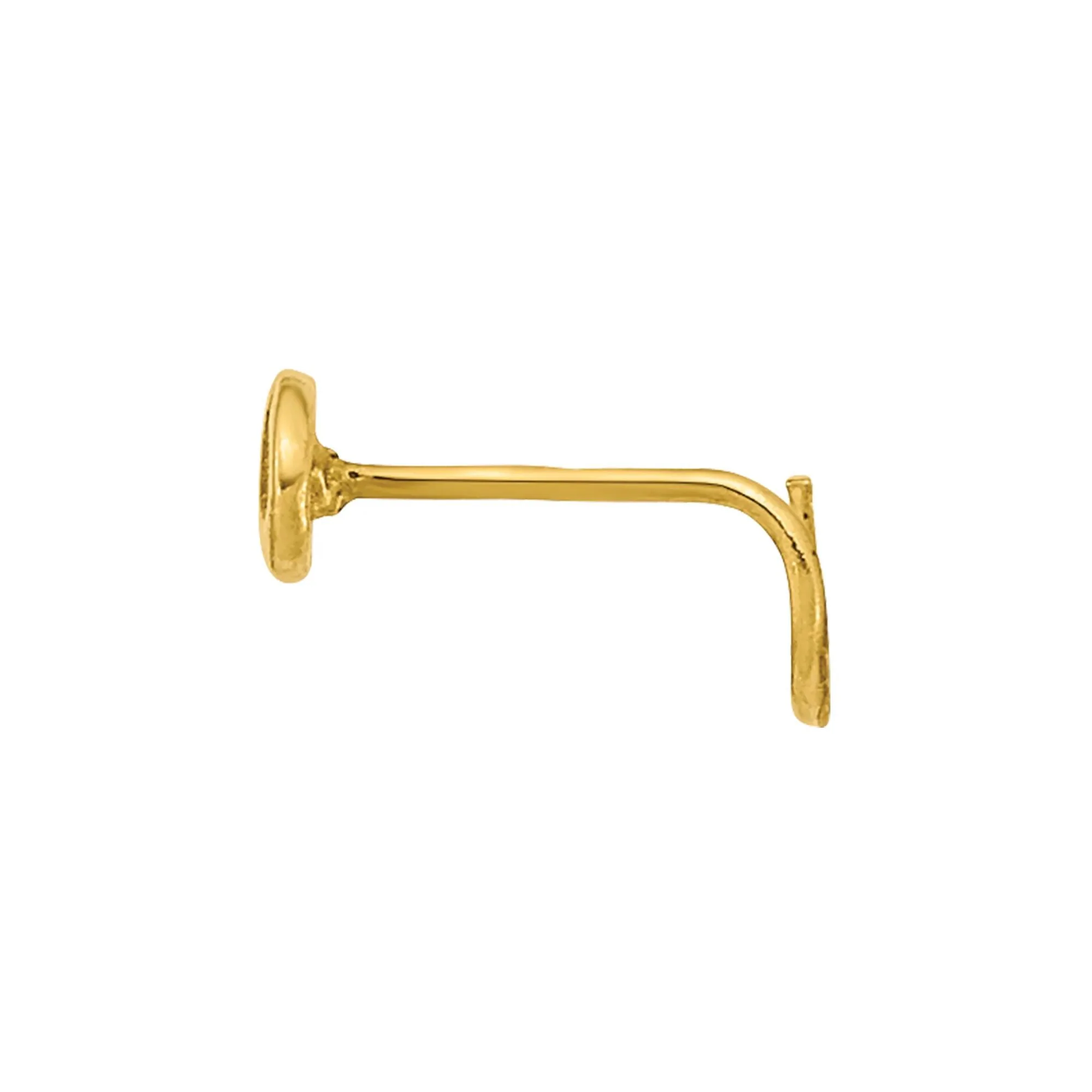 Polished Infinity Nose Ring 14K Yellow Gold 22 Gauge Size 2.70mm - Image 2