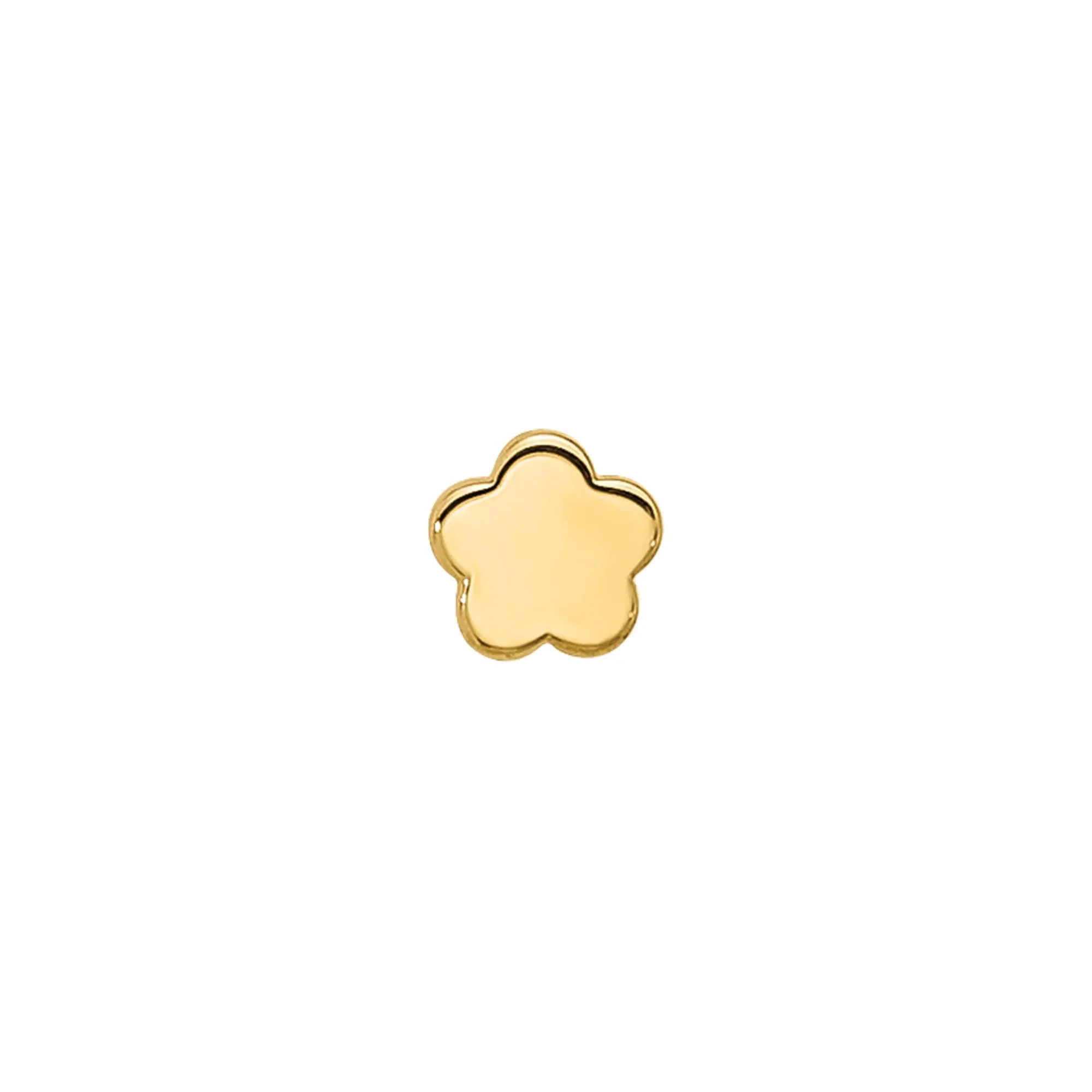 Polished Flower Nose Stud 14K Yellow Gold 20 Gauge Size 3.20mm - Image 3