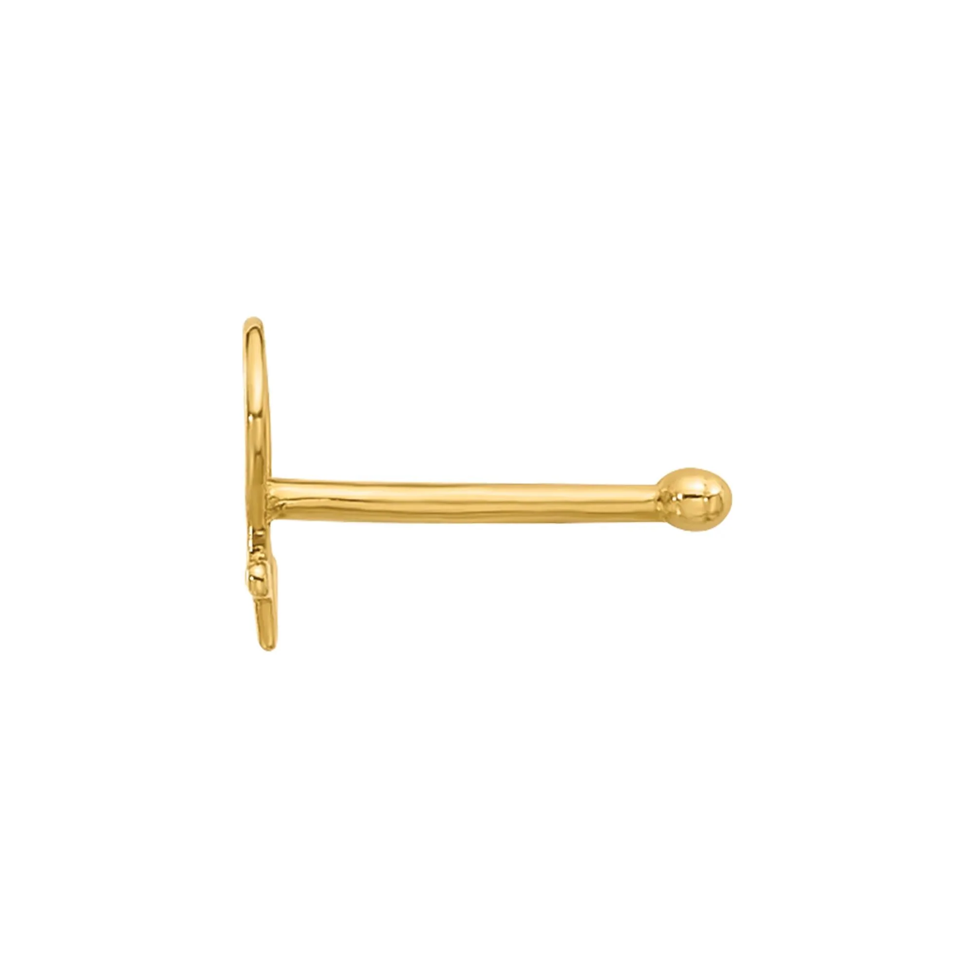 Polished Female Symbol Nose Stud 14K Yellow Gold 20 Gauge Size 2.80mm - Image 2