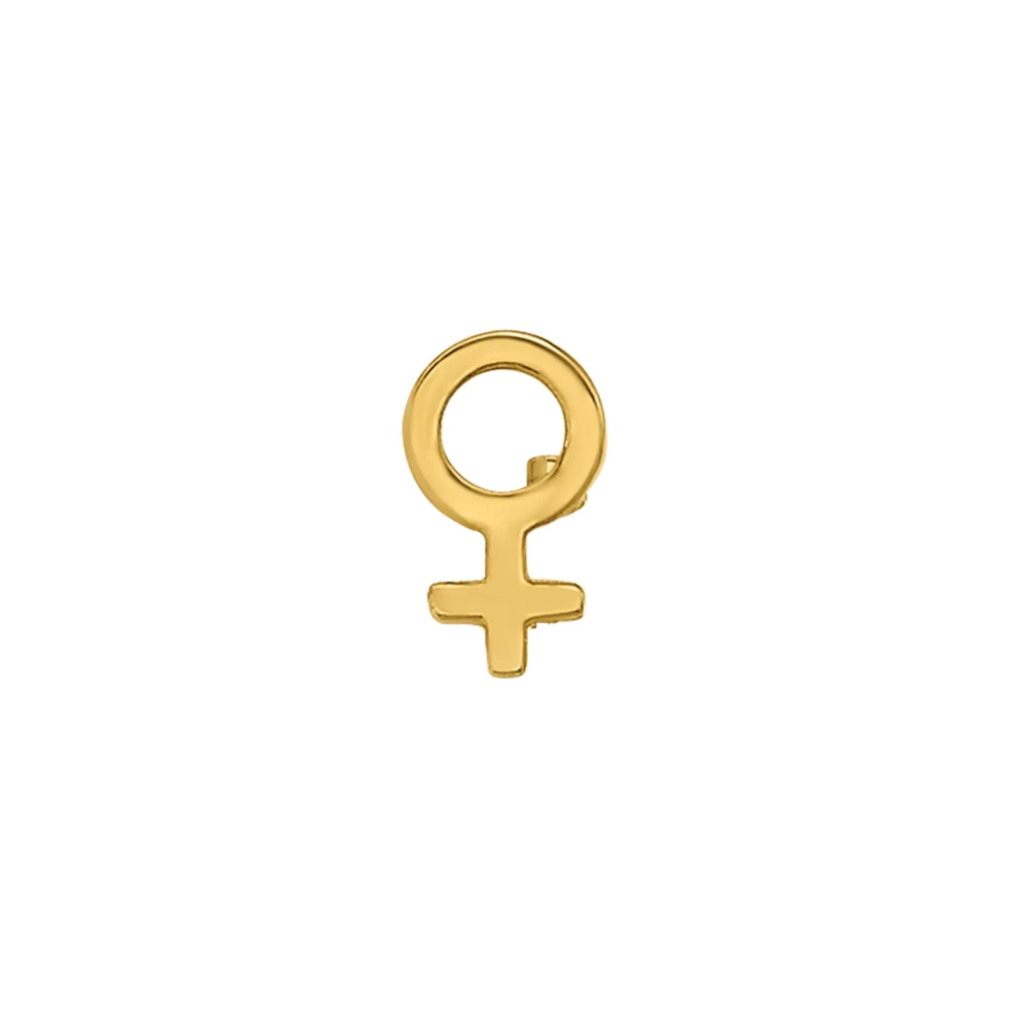 Polished Female Symbol Nose Stud 14K Yellow Gold 20 Gauge Size 2.80mm - Image 3