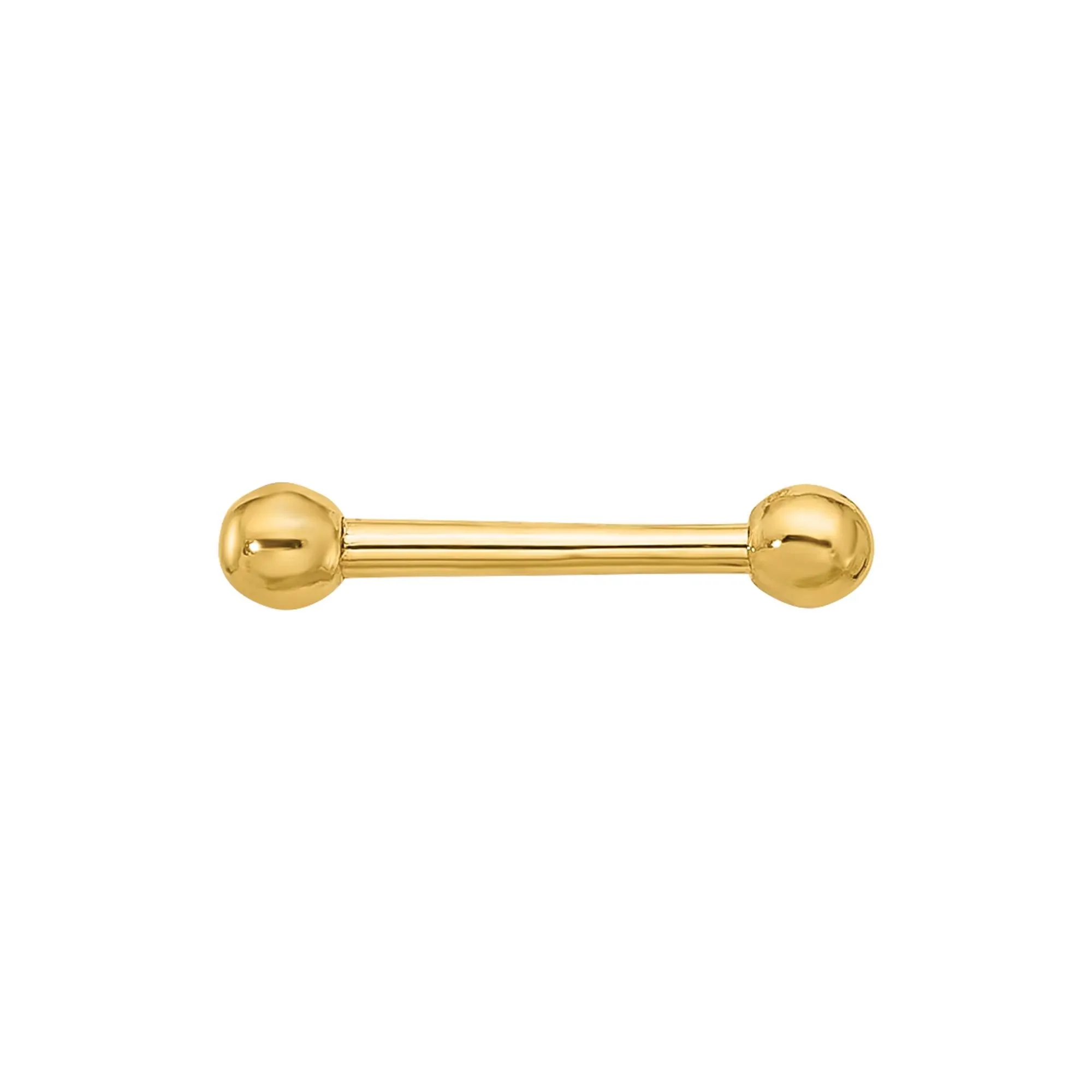 Polished Cartilage-Friendly Ball Bar Labret Stud 16 Gauge Yellow Size 2.50mm - Image 2