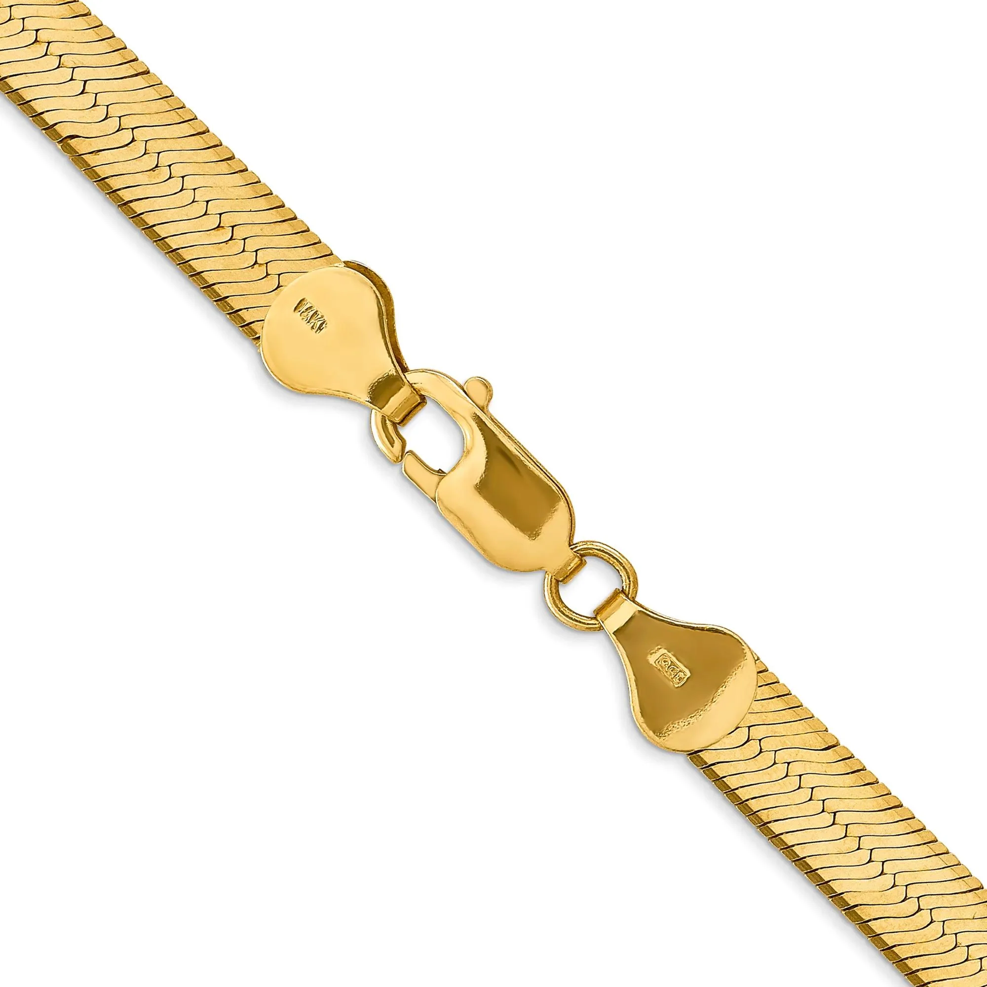 Herringbone Chain 14K Yellow Gold Necklace Size 22" - Image 3