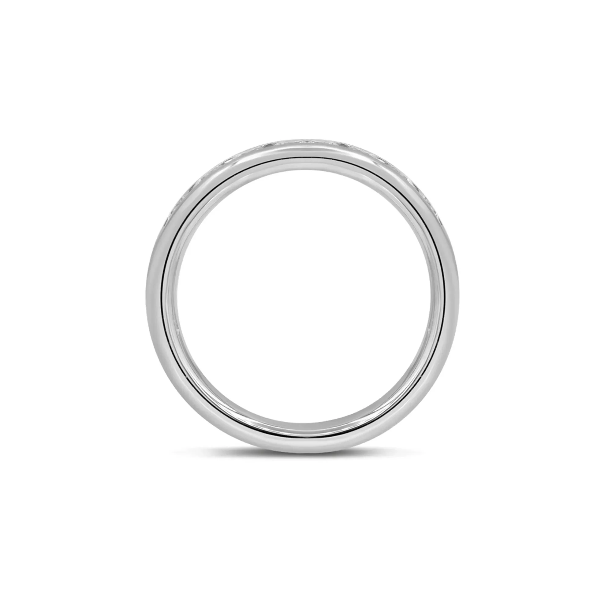 1 CT. Tw. Lab Grown Diamond Channel-Set Wedding Band Ring 14K White Gold Round Brilliant Cut Size 6.5 4mm - Image 2