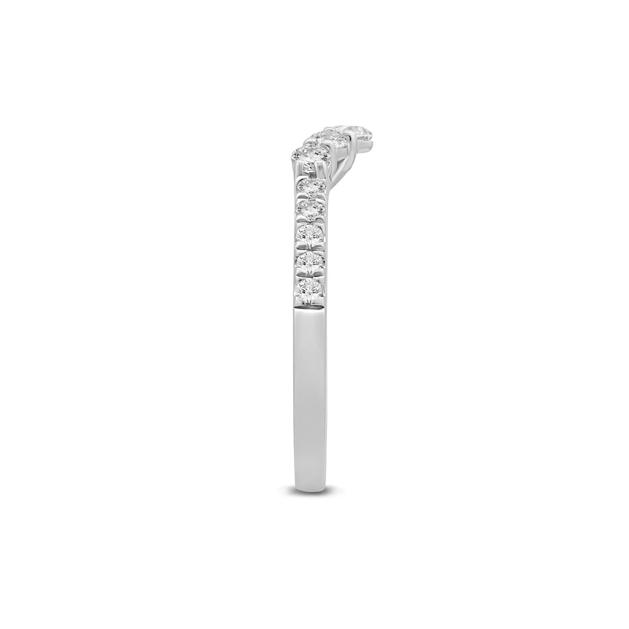 1/2 CT. Tw. Lab Grown Diamond Contour Band Ring 14K White Gold Size 7 1mm - Image 3