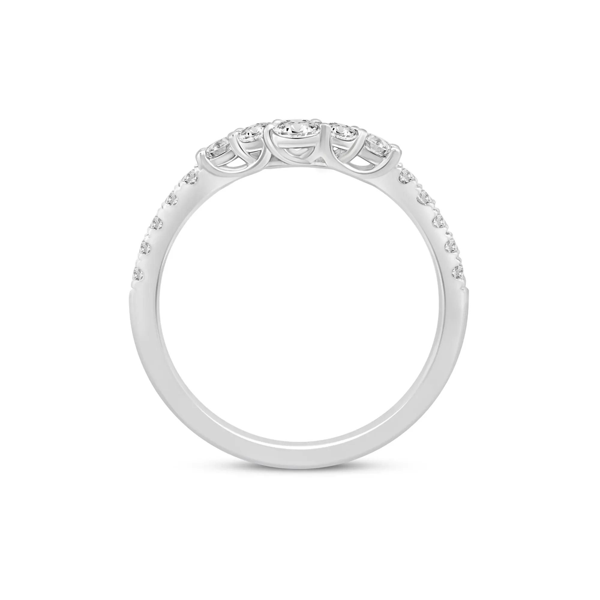 1/2 CT. Tw. Lab Grown Diamond Contour Band Ring 14K White Gold Size 9 1mm - Image 2