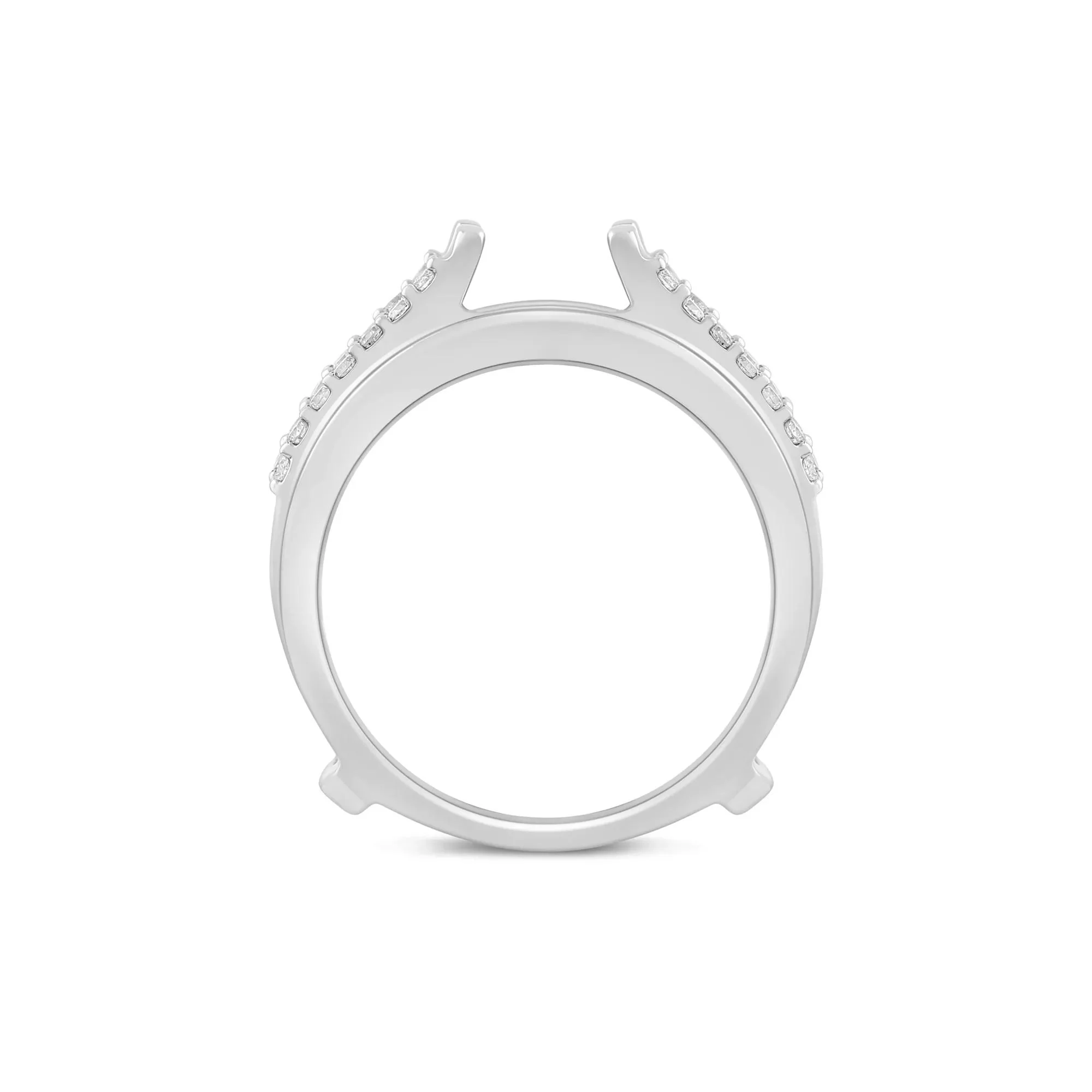 1 CT. Tw. Lab Grown Diamond Ring Enhancer 14K White Gold Size 8 5mm - Image 2