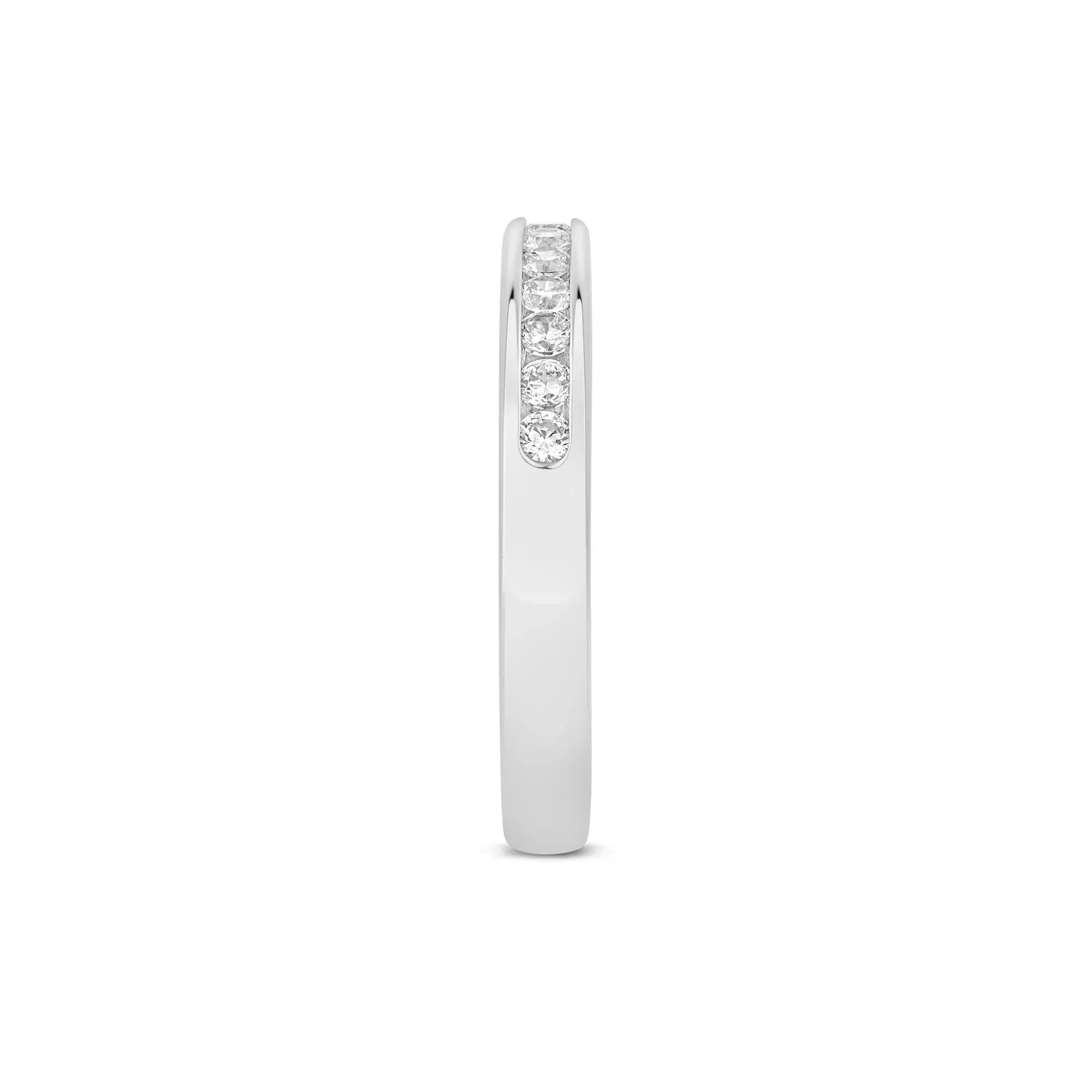 1/3 CT. Tw. Lab Grown Diamond Channel-Set Wedding Band Ring 14K White Gold Round Brilliant Cut Size 6 3mm - Image 3