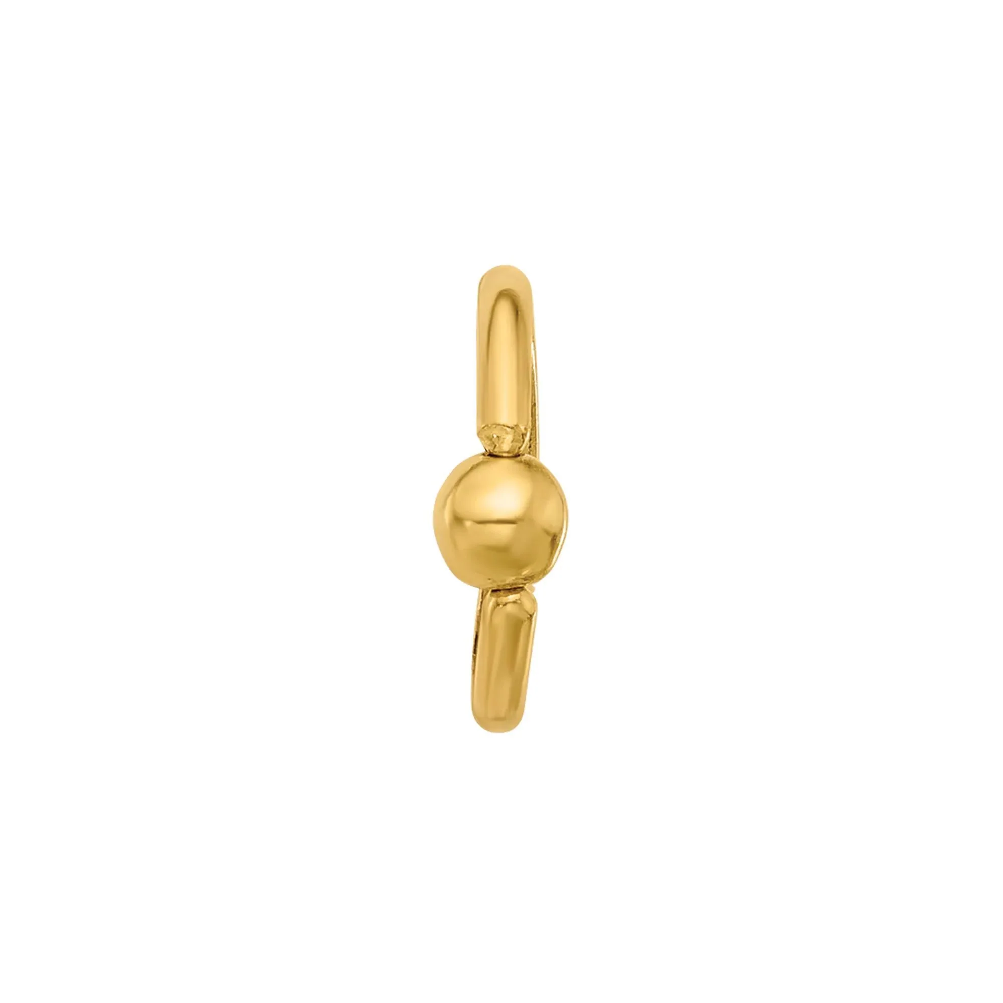 Polished Septum Cartilage Ring 14K Yellow Gold 16 Gauge Size 10.00mm - Image 3