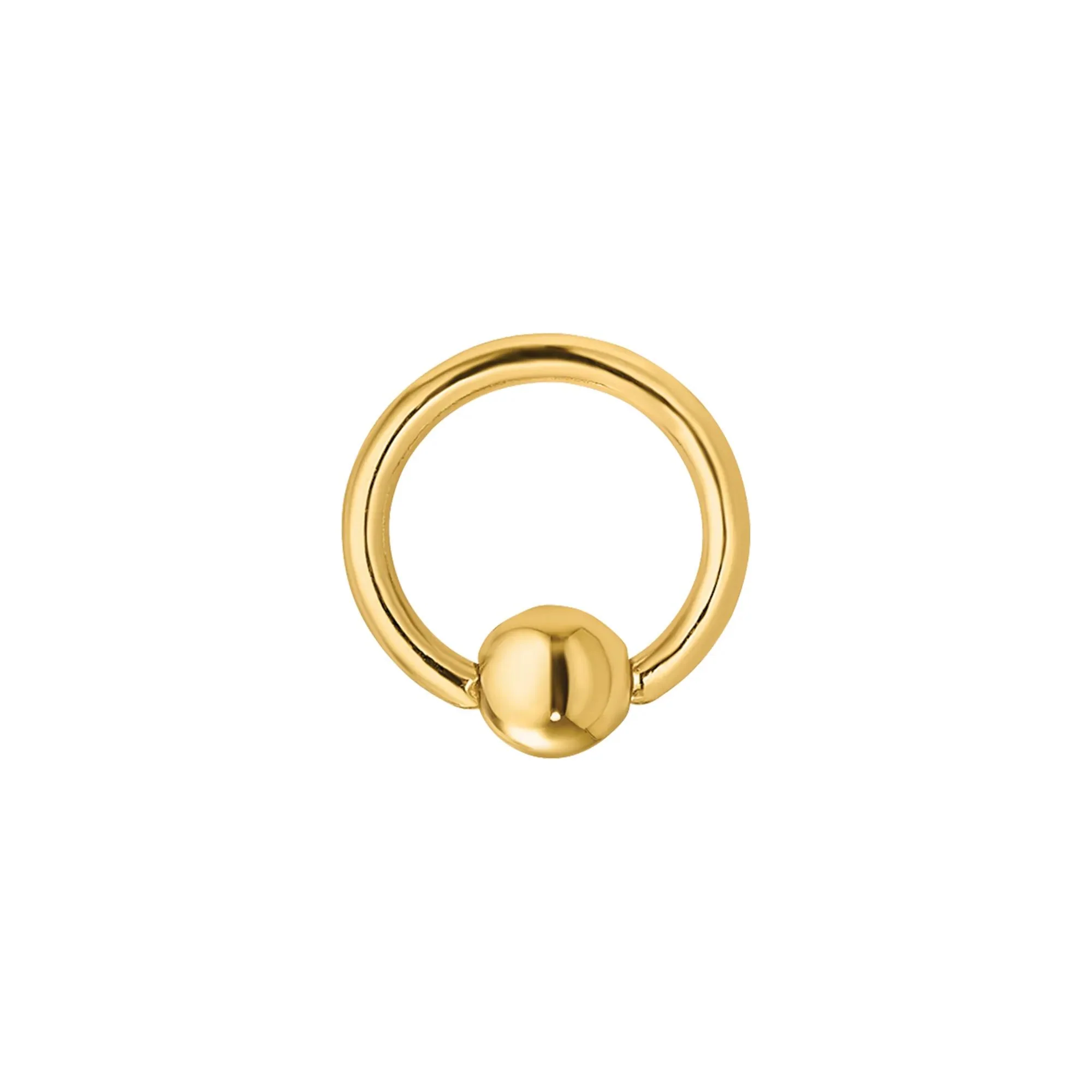 Polished Ball Cartilage Hoop 14K Yellow Gold 18 Gauge Earring Size 8.20mm - Image 2