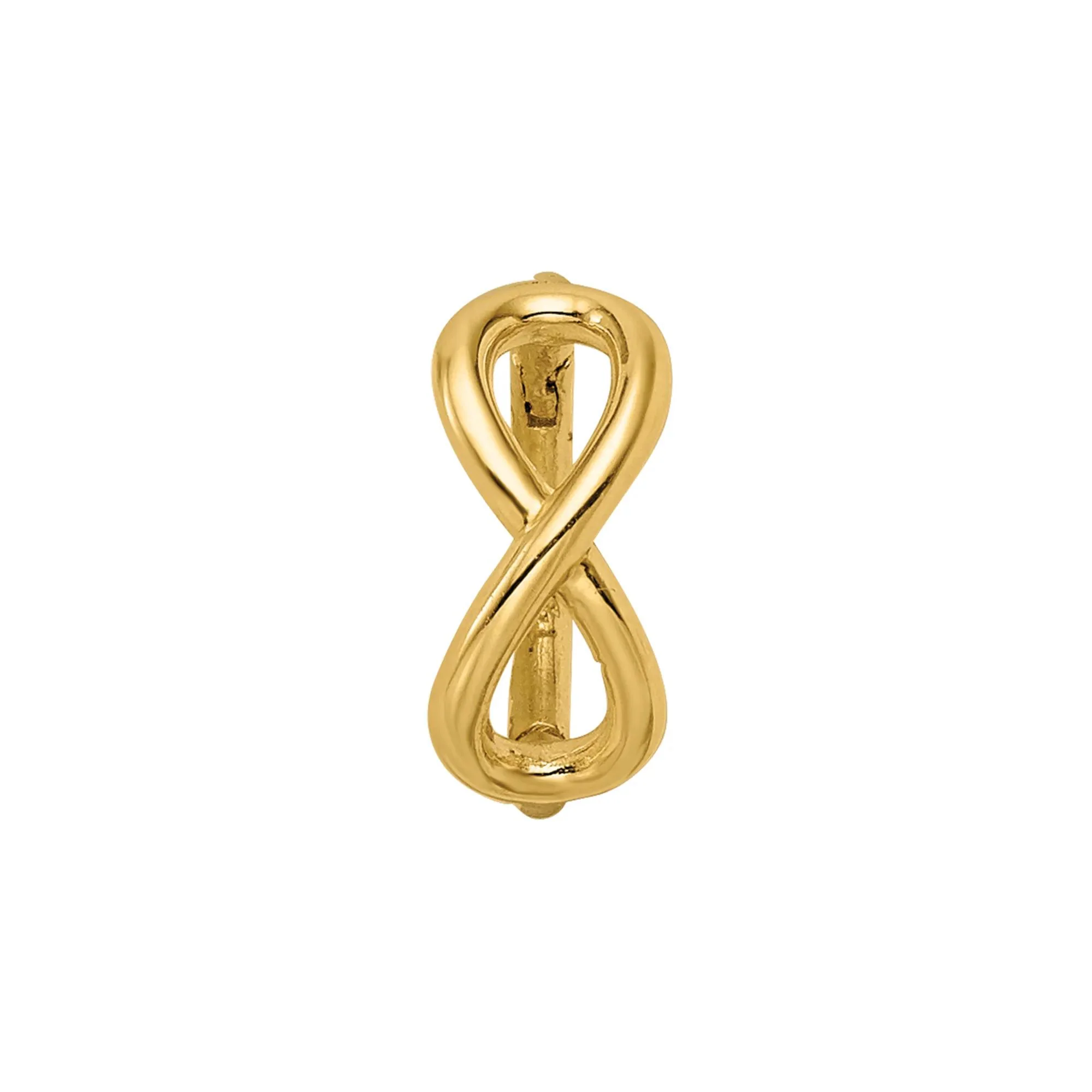 Infinity Symbol Cartilage Hoop 14K Yellow Gold 16 Gauge Earring Size 4.60mm - Image 3