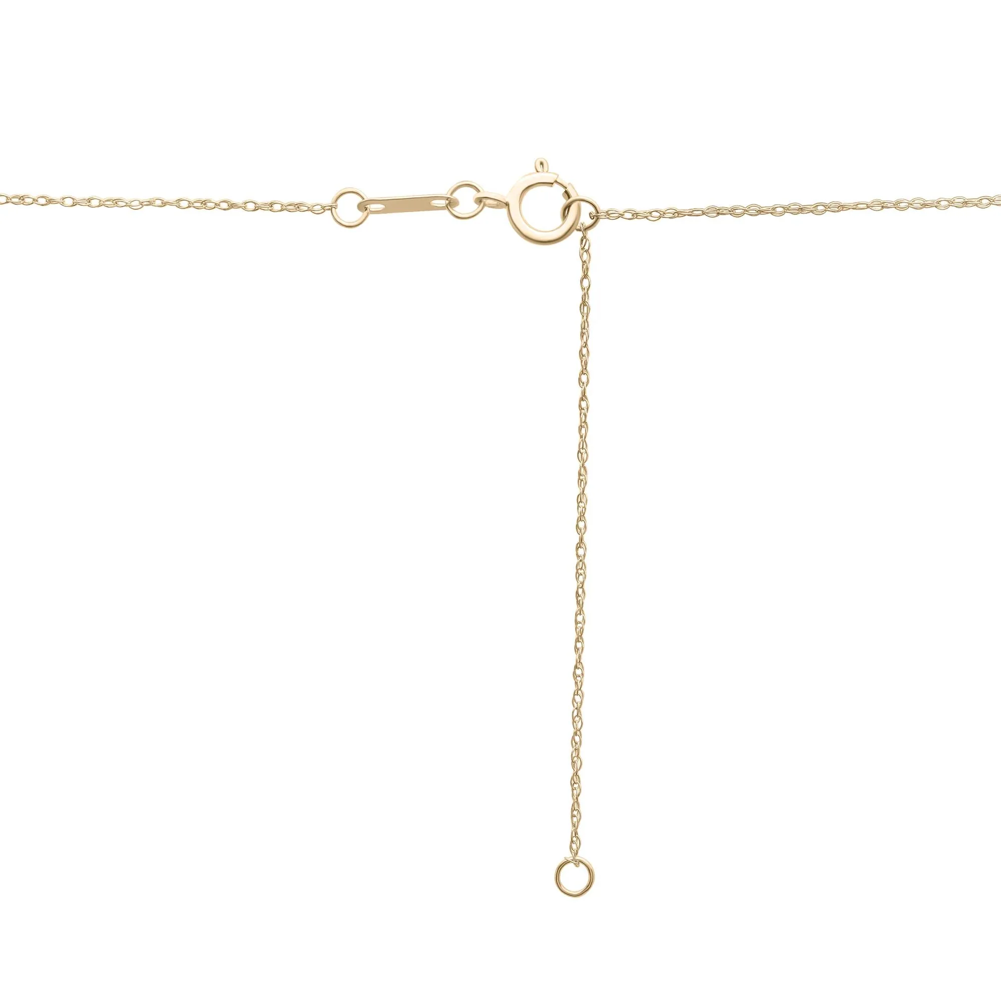 Citrine Octagon Faux-Bezel Pendant Necklace 10K Yellow Gold Size 18" - Image 4