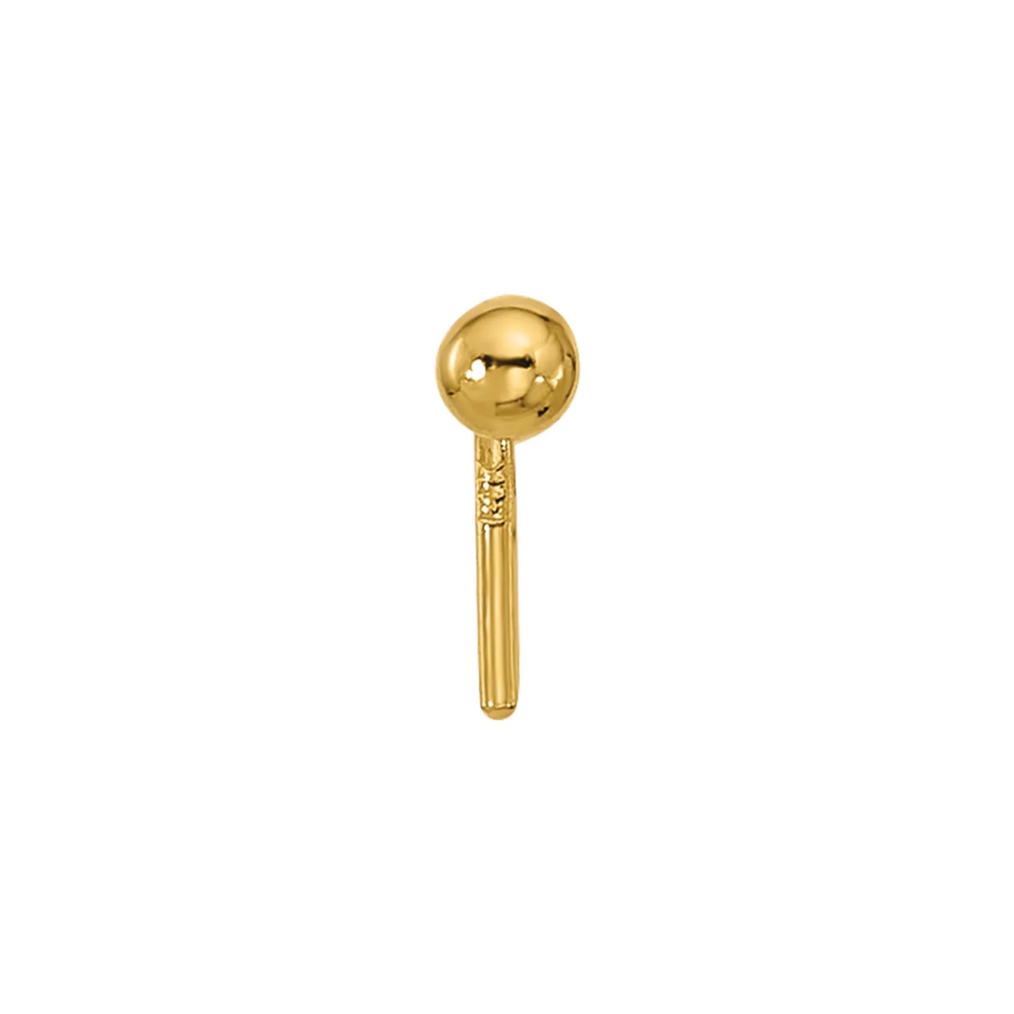 Polished Ball Nose Stud 22 Gauge Yellow Size 2.00mm - Image 3
