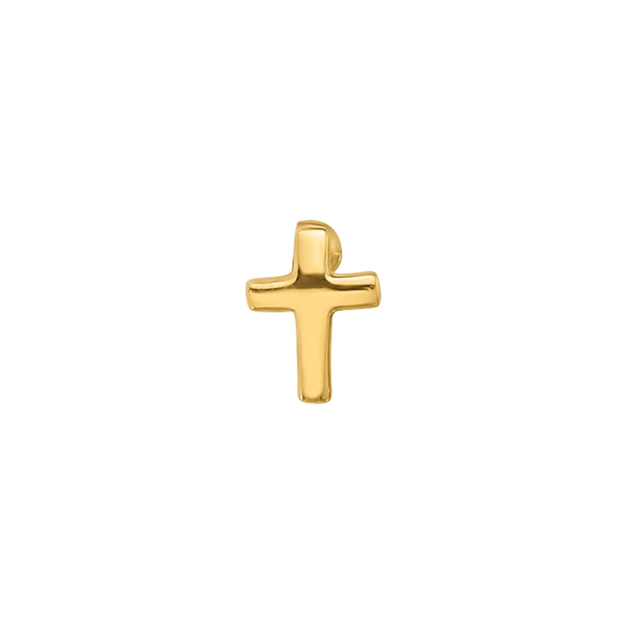 Polished Cross Nose Stud 14K Yellow Gold 20 Gauge Size 2.90mm - Image 3