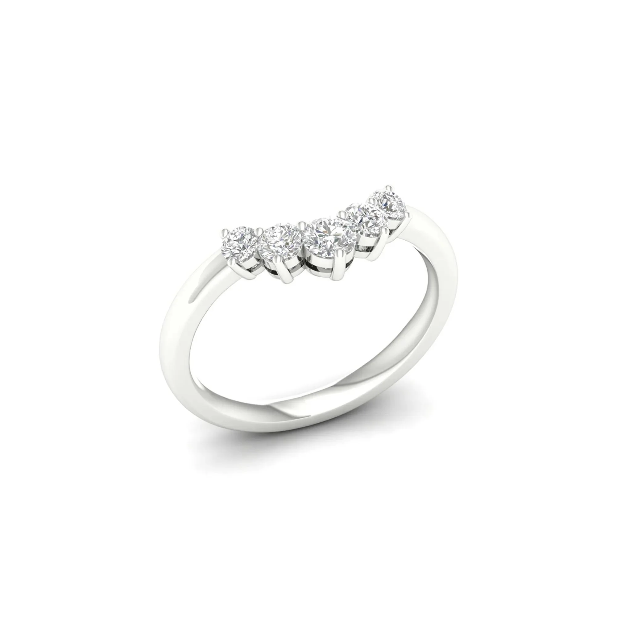 1/2 CT. Tw. Lab Grown Diamond Contour Band Ring 14K White Gold Size 6.5 - Image 4