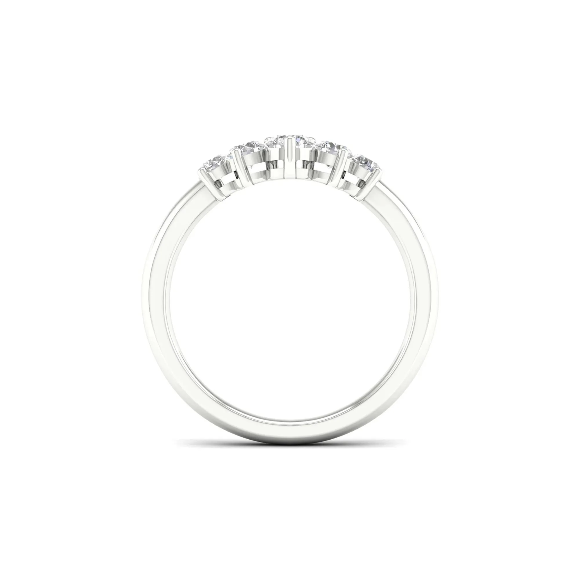 1/2 CT. Tw. Lab Grown Diamond Contour Band Ring 14K White Gold Size 7 - Image 2