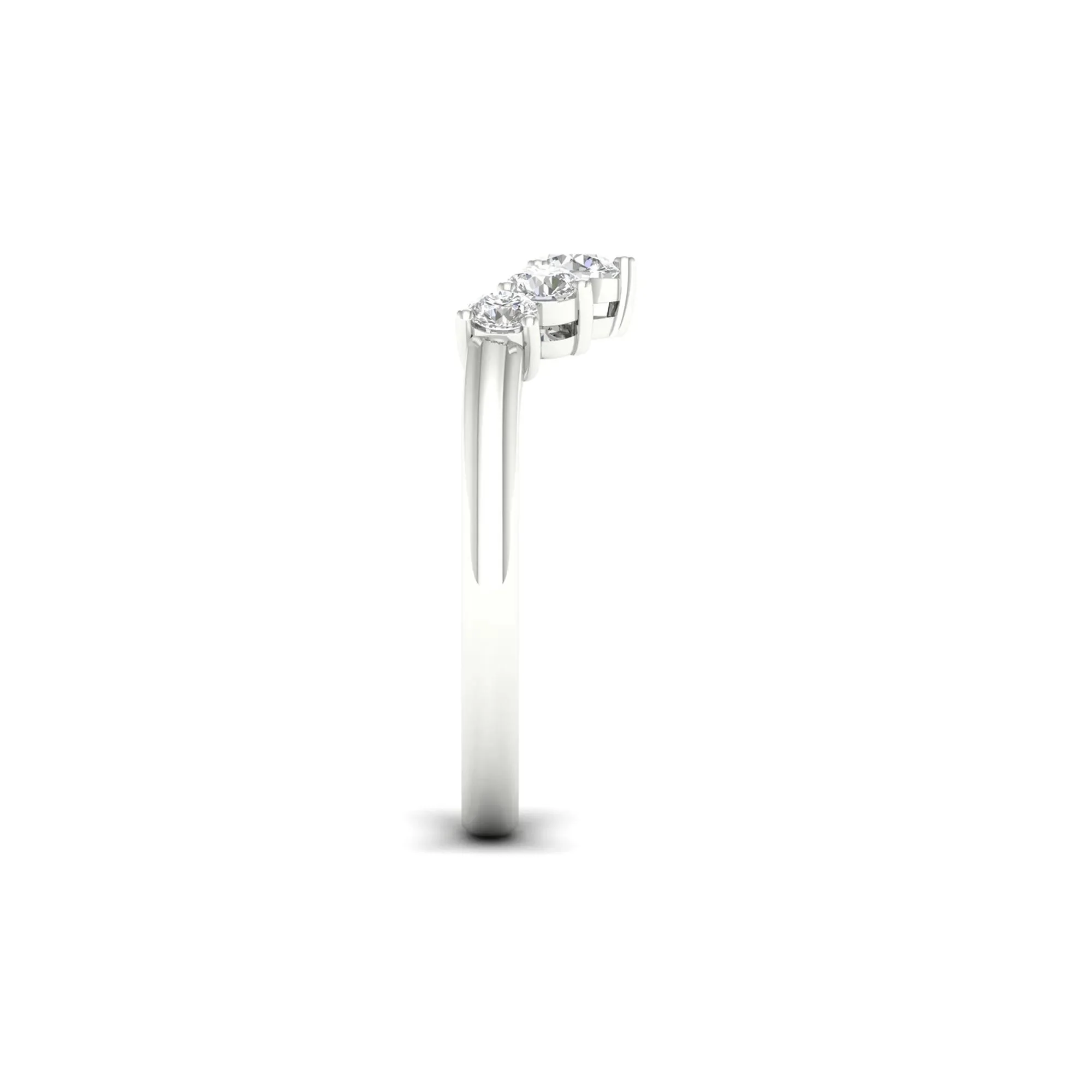 1/2 CT. Tw. Lab Grown Diamond Contour Band Ring 14K White Gold Size 8.5 - Image 3