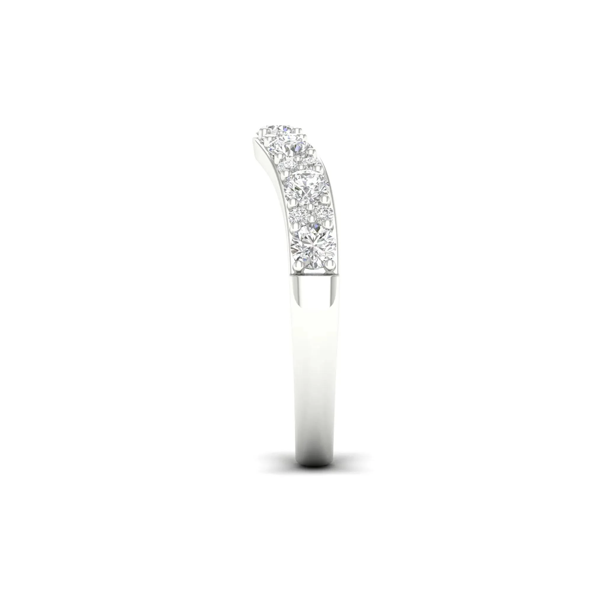 3/4 CT. Tw. Lab Grown Diamond Contour Band Ring 14K White Gold Size 6.5 - Image 3