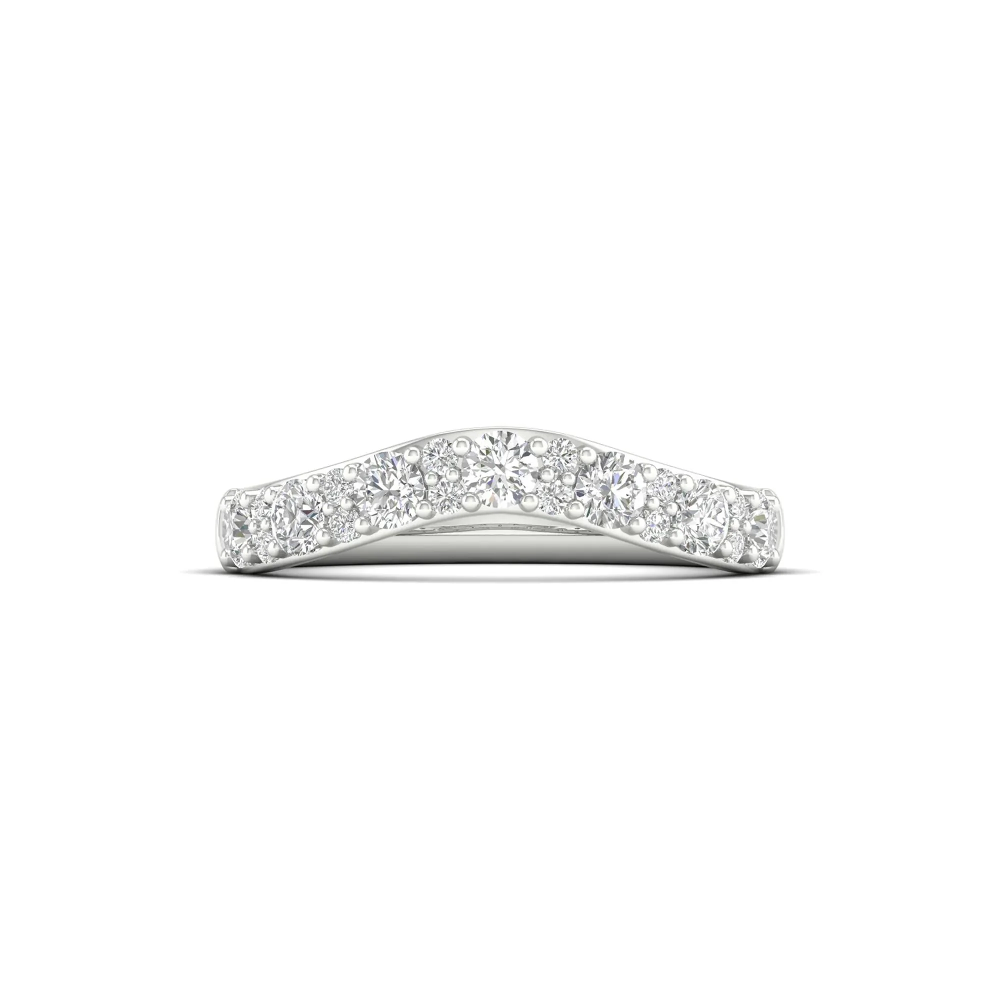 3/4 CT. Tw. Lab Grown Diamond Contour Band Ring 14K White Gold Size 7