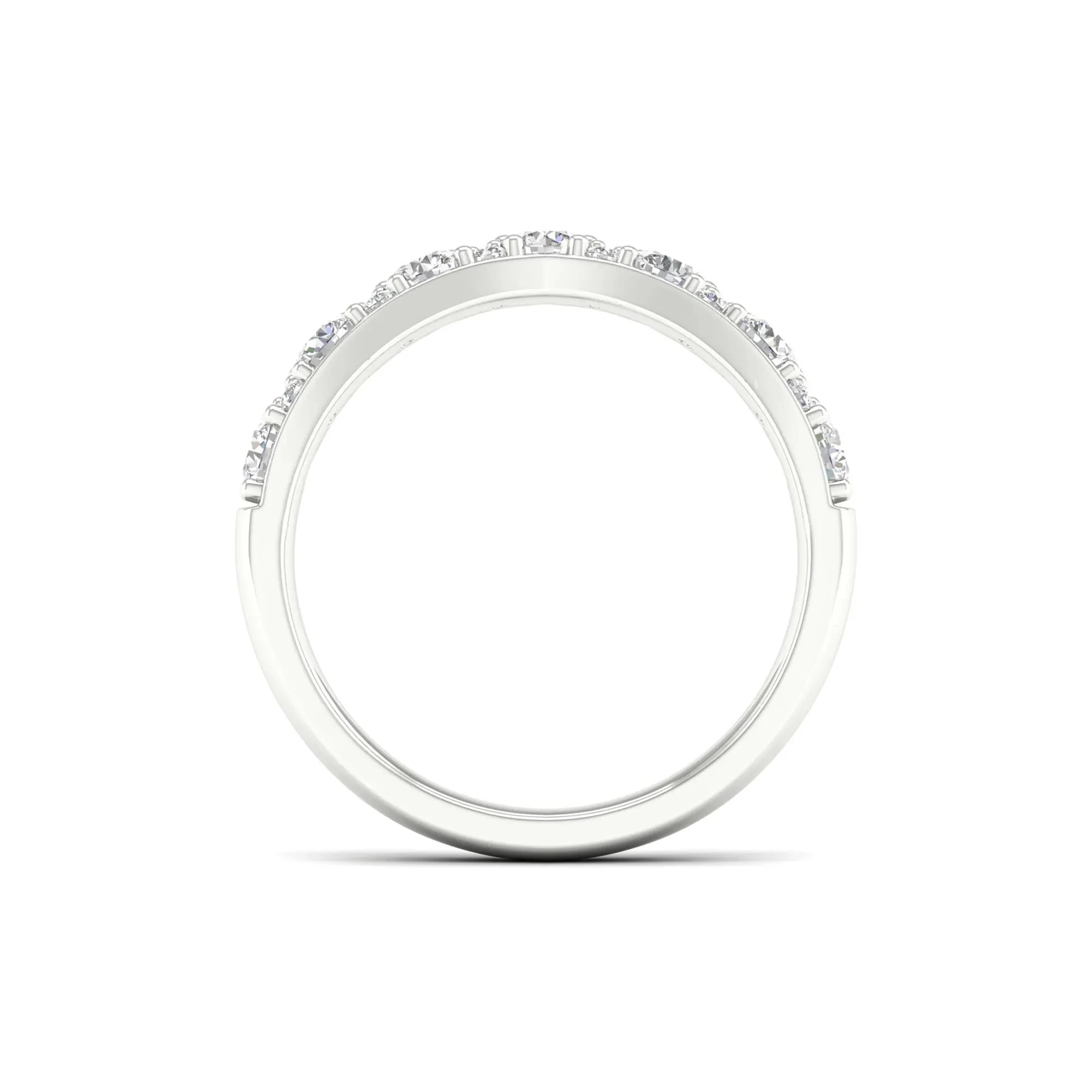 3/4 CT. Tw. Lab Grown Diamond Contour Band Ring 14K White Gold Size 9 - Image 2