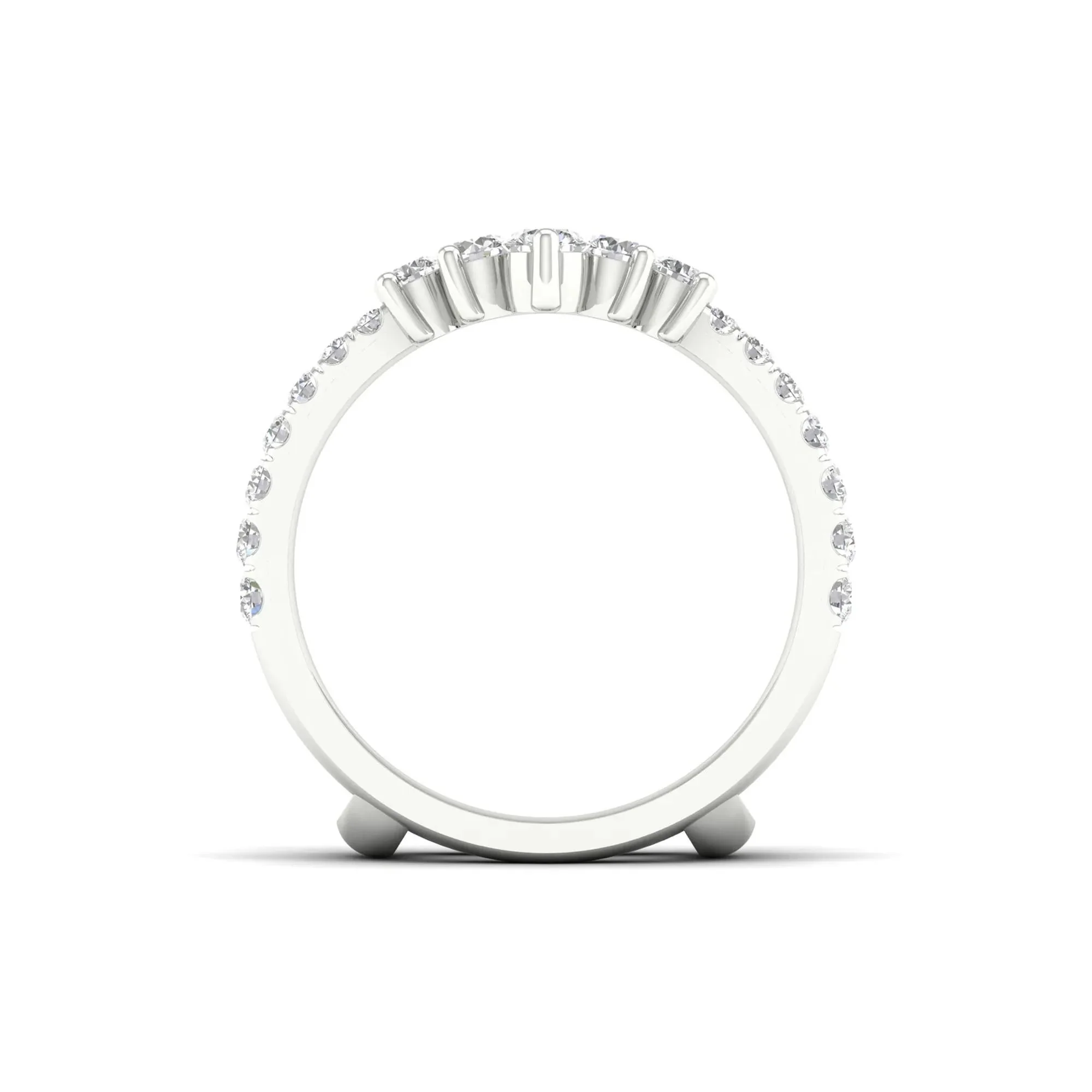 1 CT. Tw. Lab Grown Diamond Ring Enhancer 14K White Gold Size 6.5 - Image 2