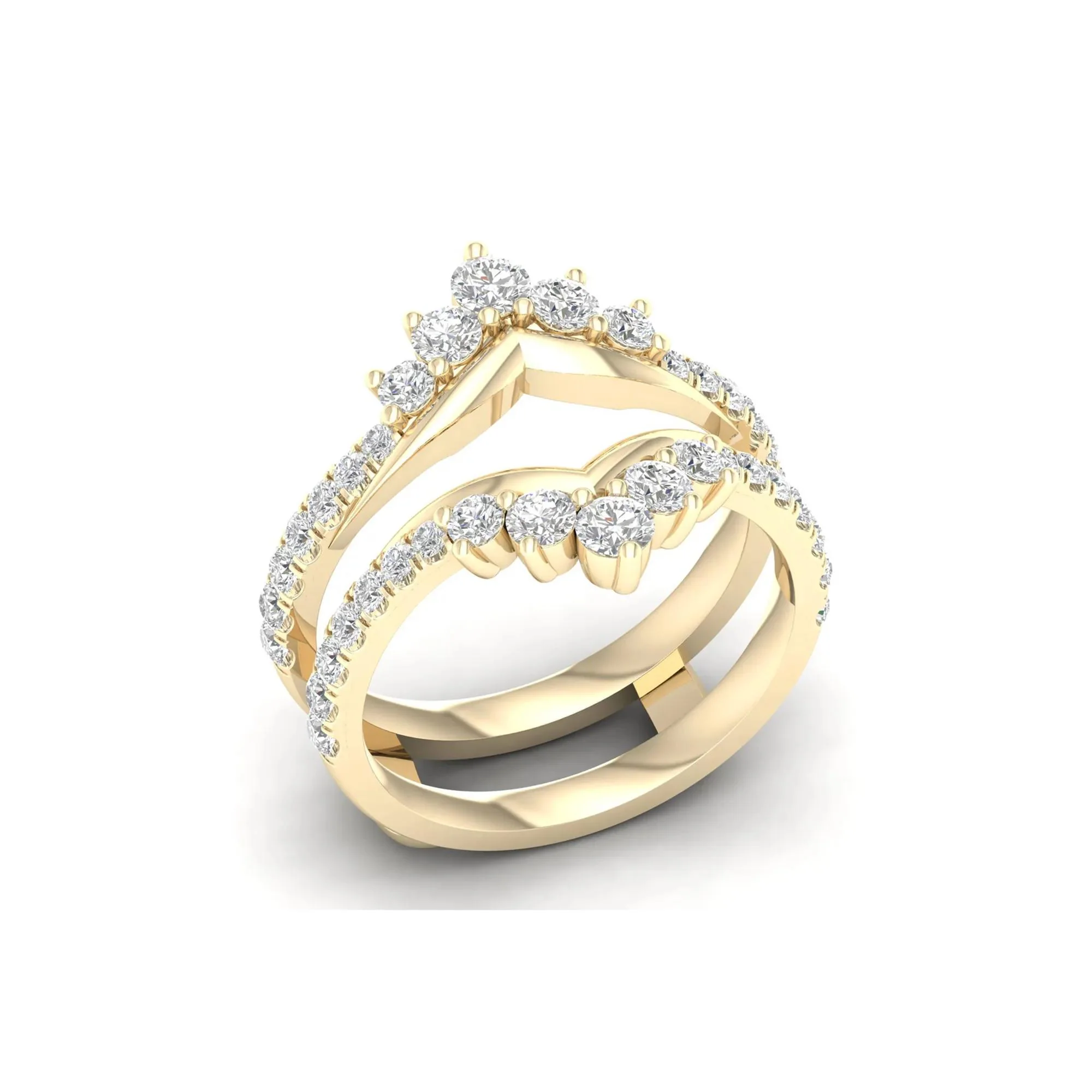 1 CT. Tw. Lab Grown Diamond Ring Enhancer 14K Yellow Gold Size 6 - Image 4