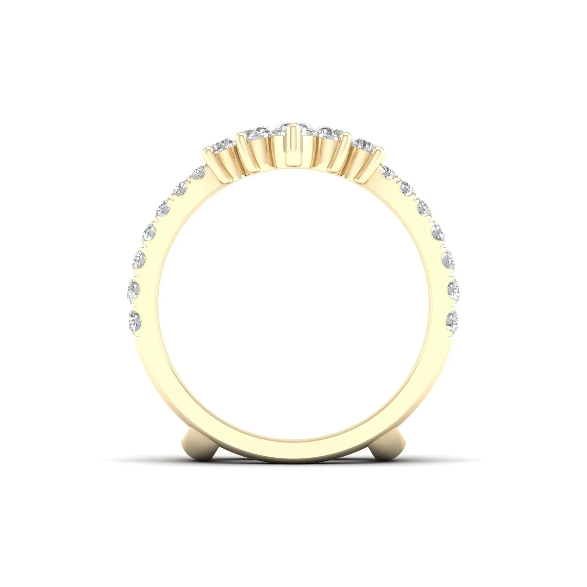 1 CT. Tw. Lab Grown Diamond Ring Enhancer 14K Yellow Gold Size 8 - Image 2