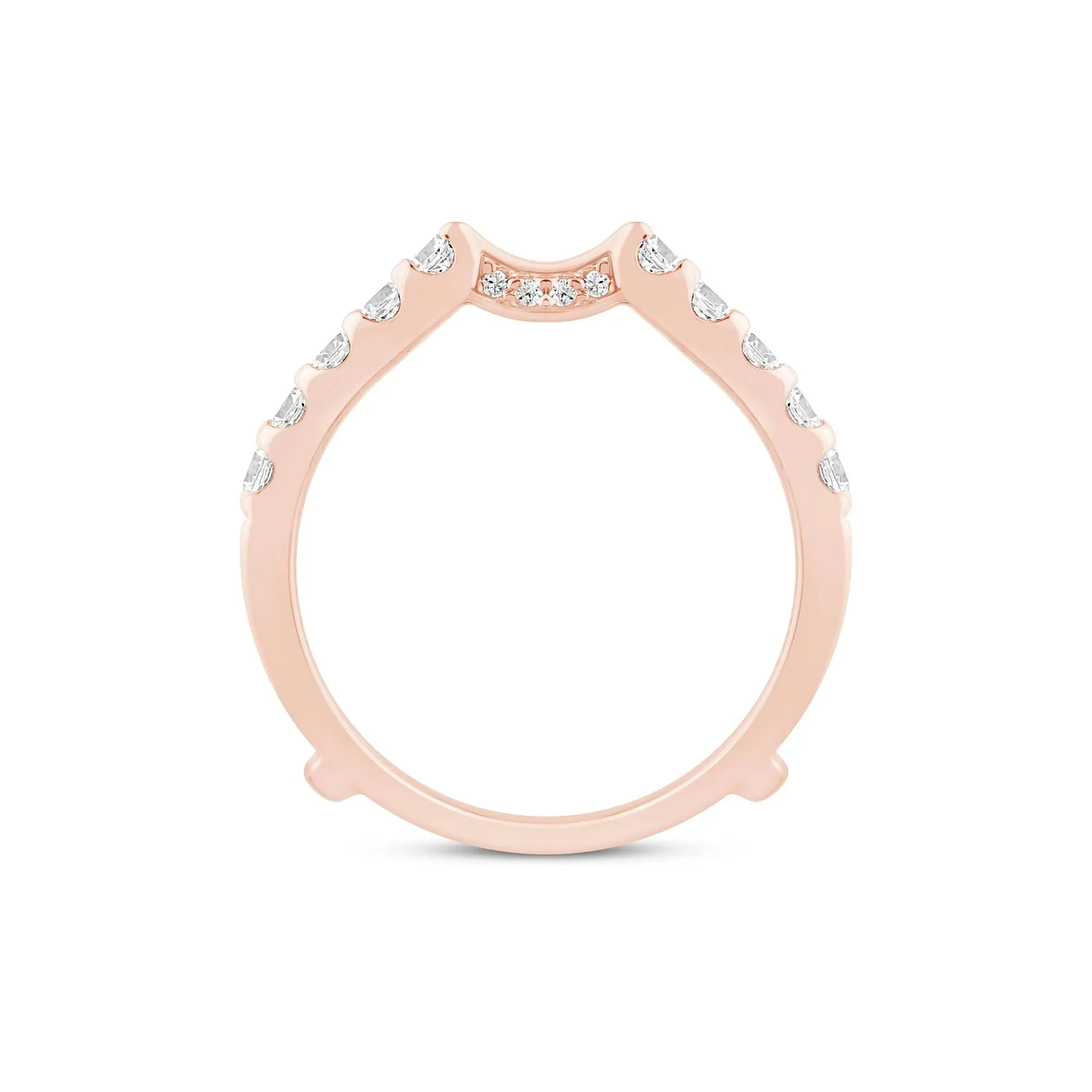1 CT. Tw. Diamond Ring Insert 14K Rose Gold Round Brilliant Cut Size 8.5 5mm - Image 2