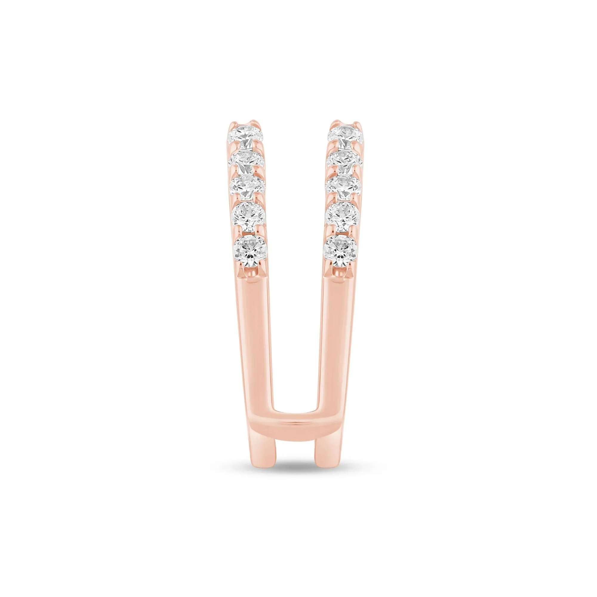1 CT. Tw. Diamond Ring Insert 14K Rose Gold Round Brilliant Cut Size 9 5mm - Image 3