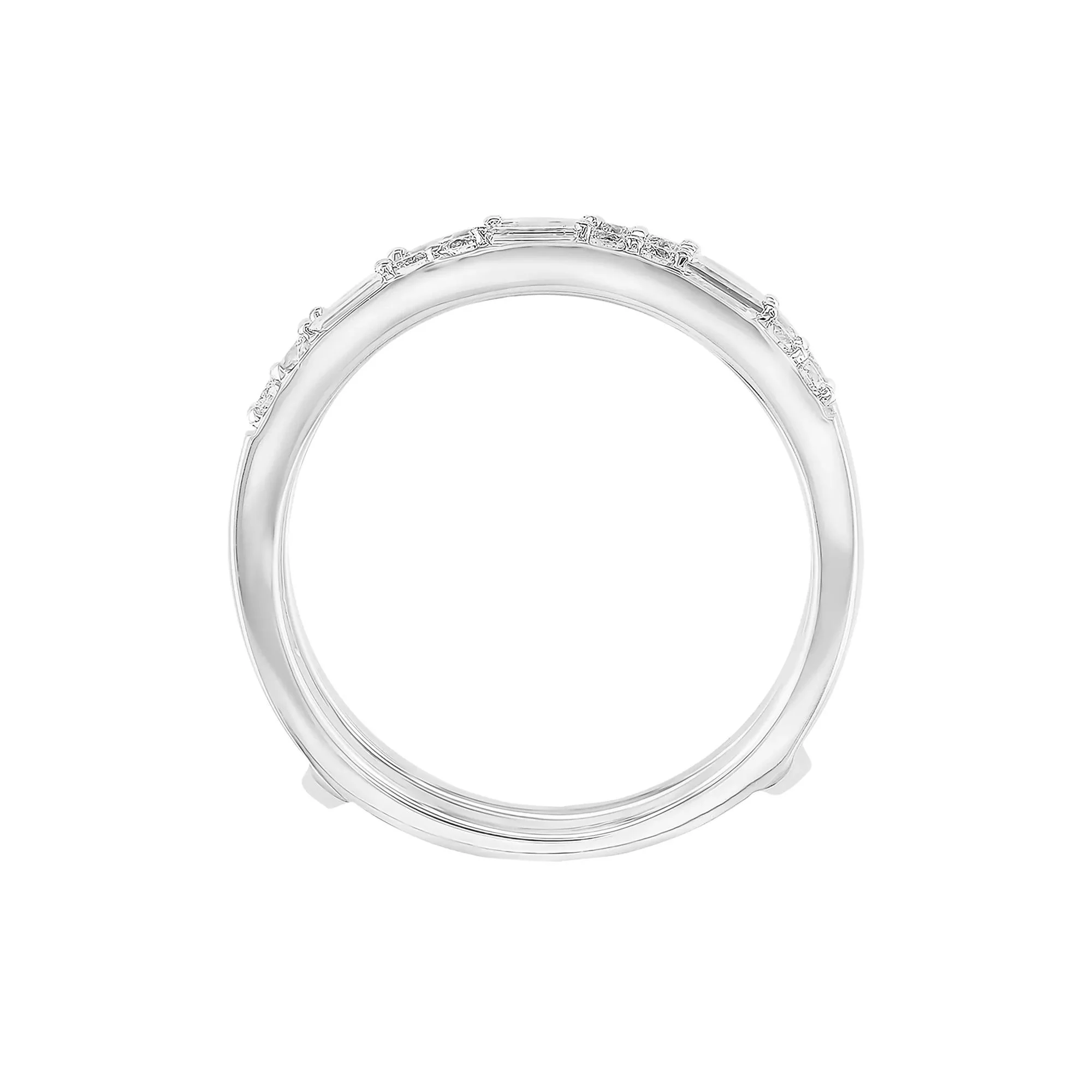 1/2 CT. Tw. Diamond Ring Insert 14K White Gold Round Brilliant Cut Size 7.5 - Image 3