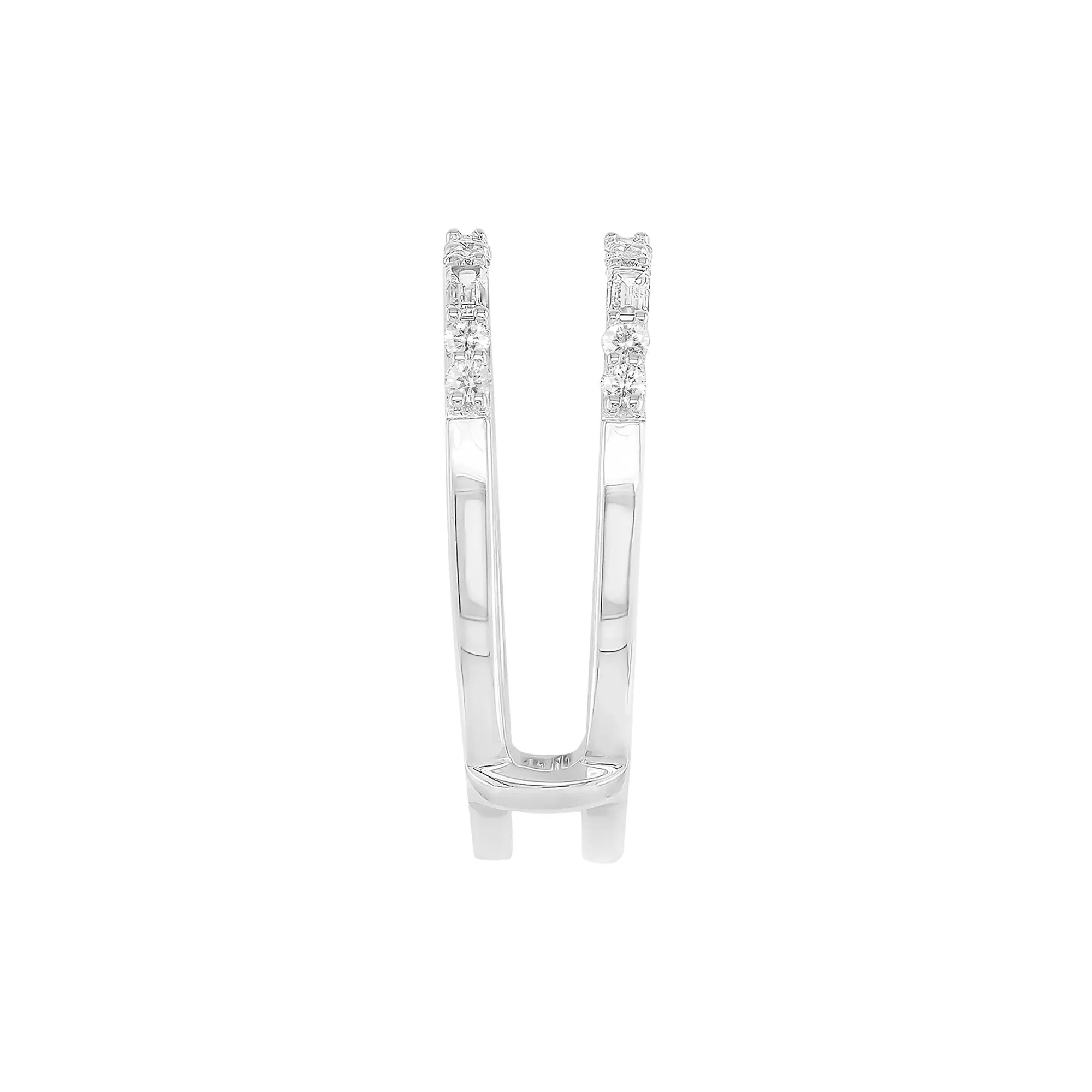 1/2 CT. Tw. Diamond Ring Insert 14K White Gold Round Brilliant Cut Size 8 - Image 2