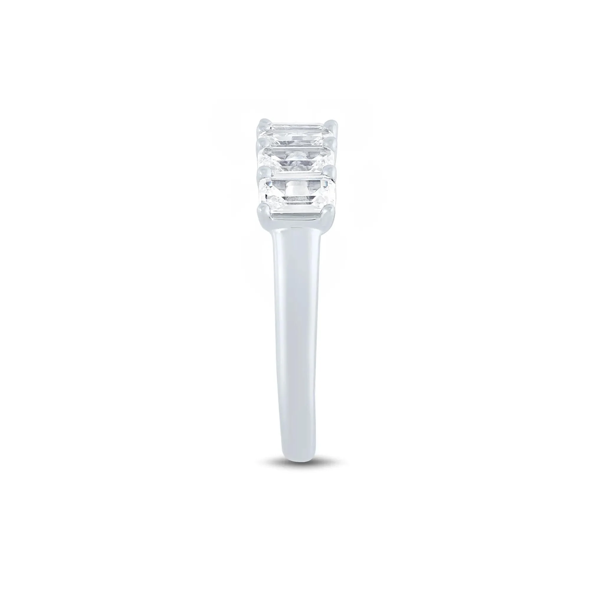 Lab Grown Diamond Five-Stone Emerald-Cut Band Ring 14K White Gold (1 ½ CT. Tw.) Size 8 1mm - Image 3