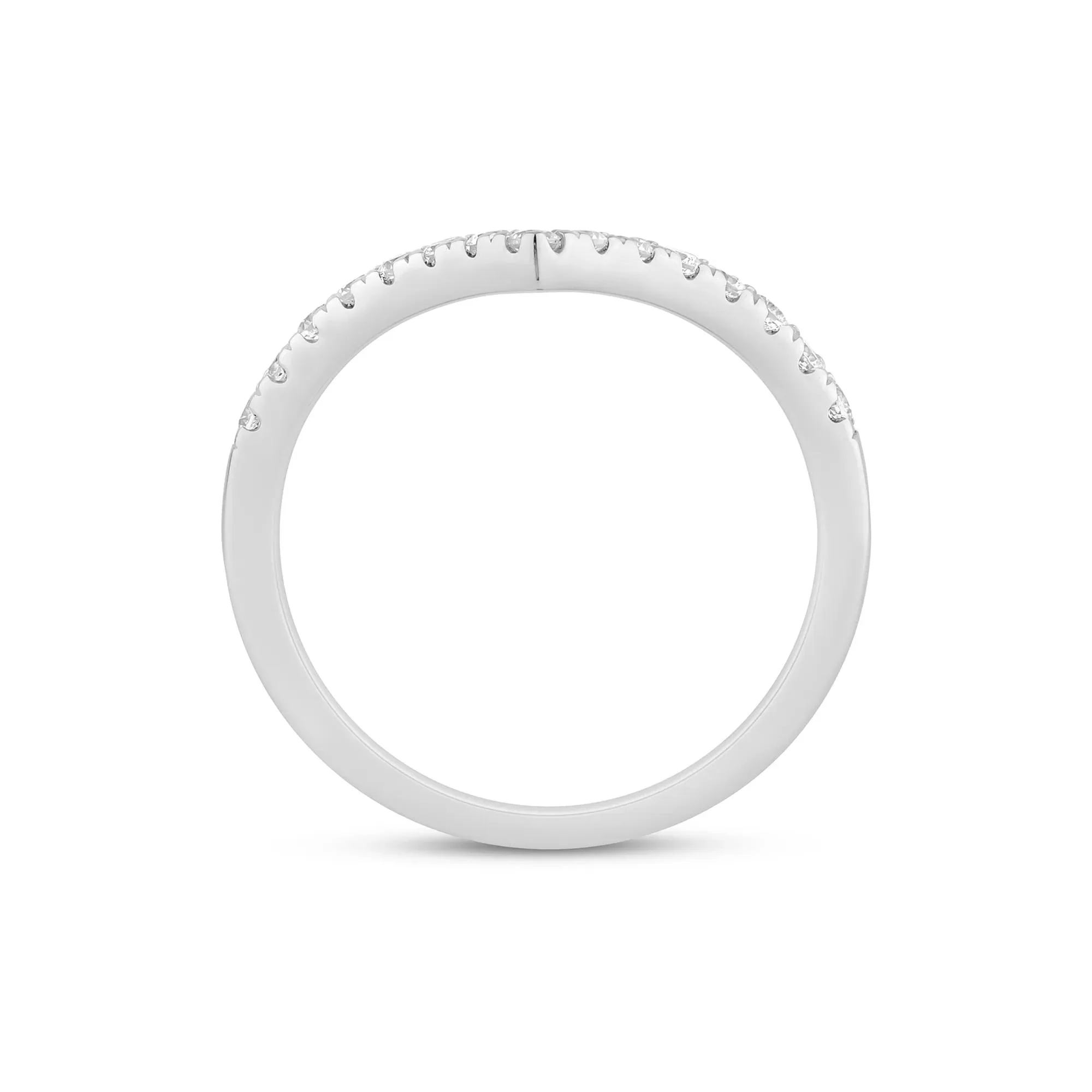 1/3 CT. Tw. Lab Grown Diamond Chevron Contour Band Ring 14K White Gold Size 6.5 1mm - Image 2