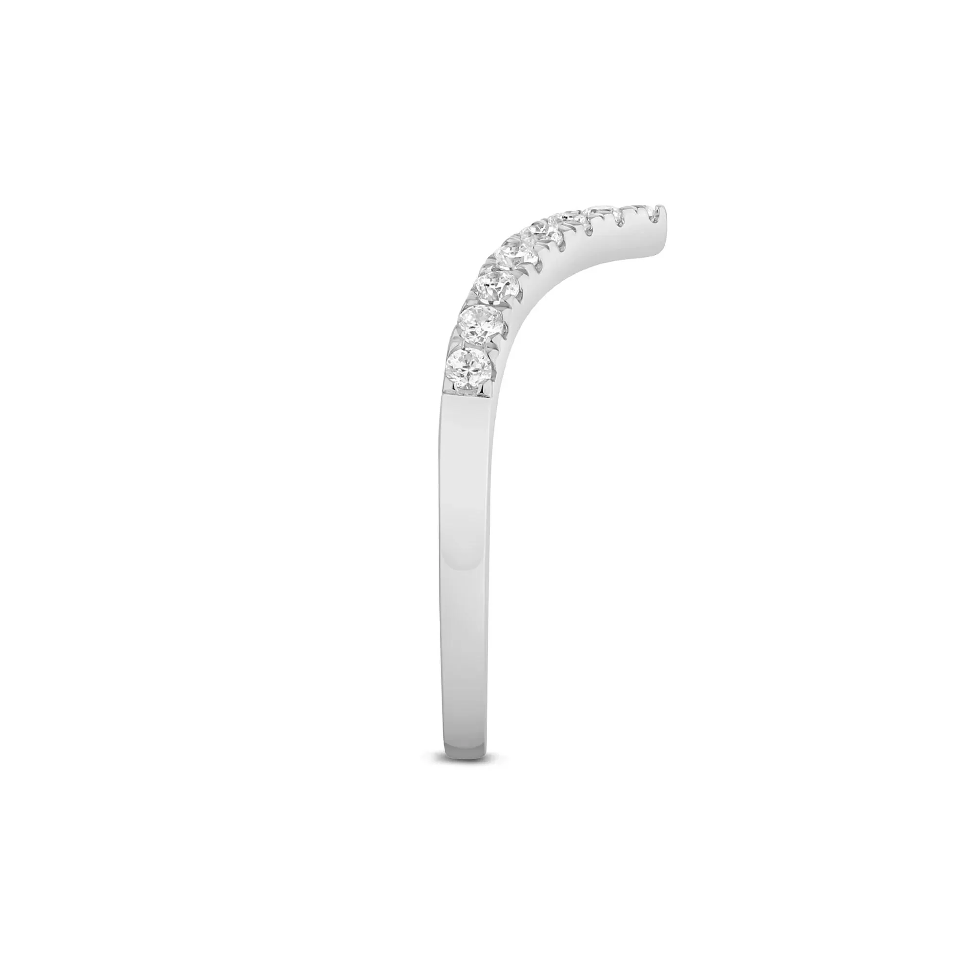1/3 CT. Tw. Lab Grown Diamond Chevron Contour Band Ring 14K White Gold Size 8 1mm - Image 3