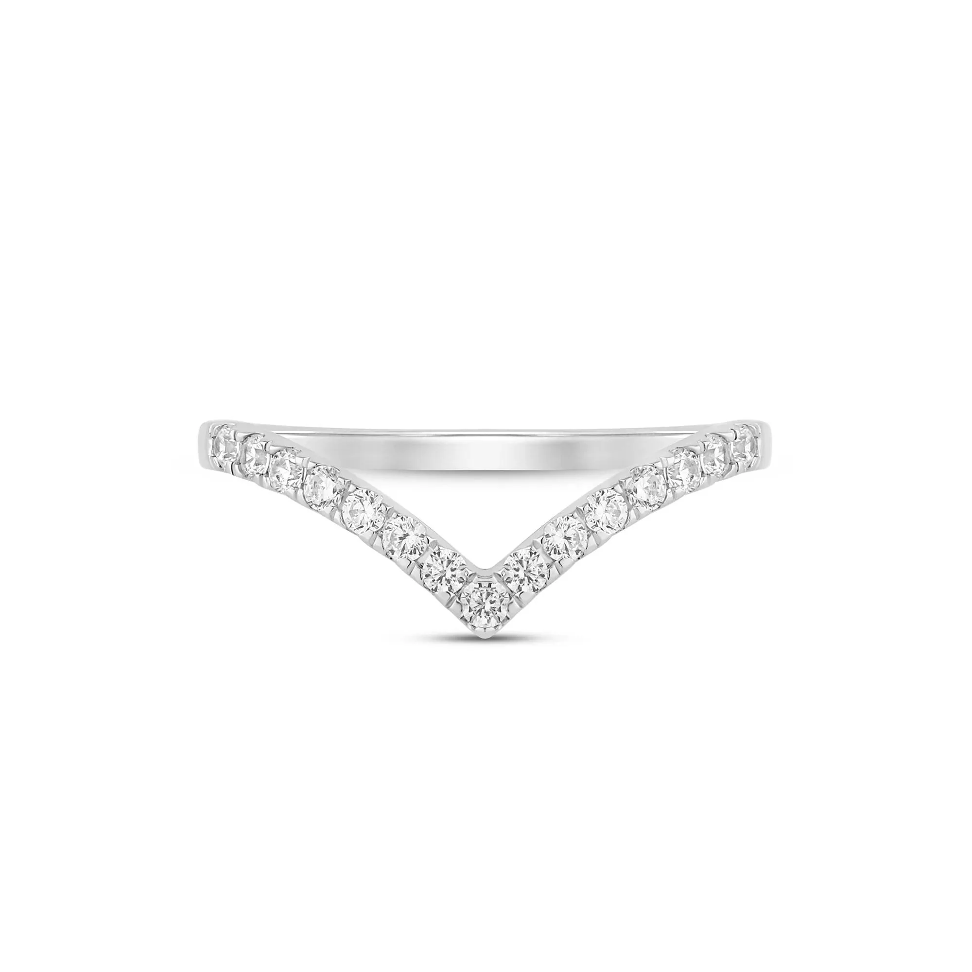 1/3 CT. Tw. Lab Grown Diamond Chevron Contour Band Ring 14K White Gold Size 9 1mm