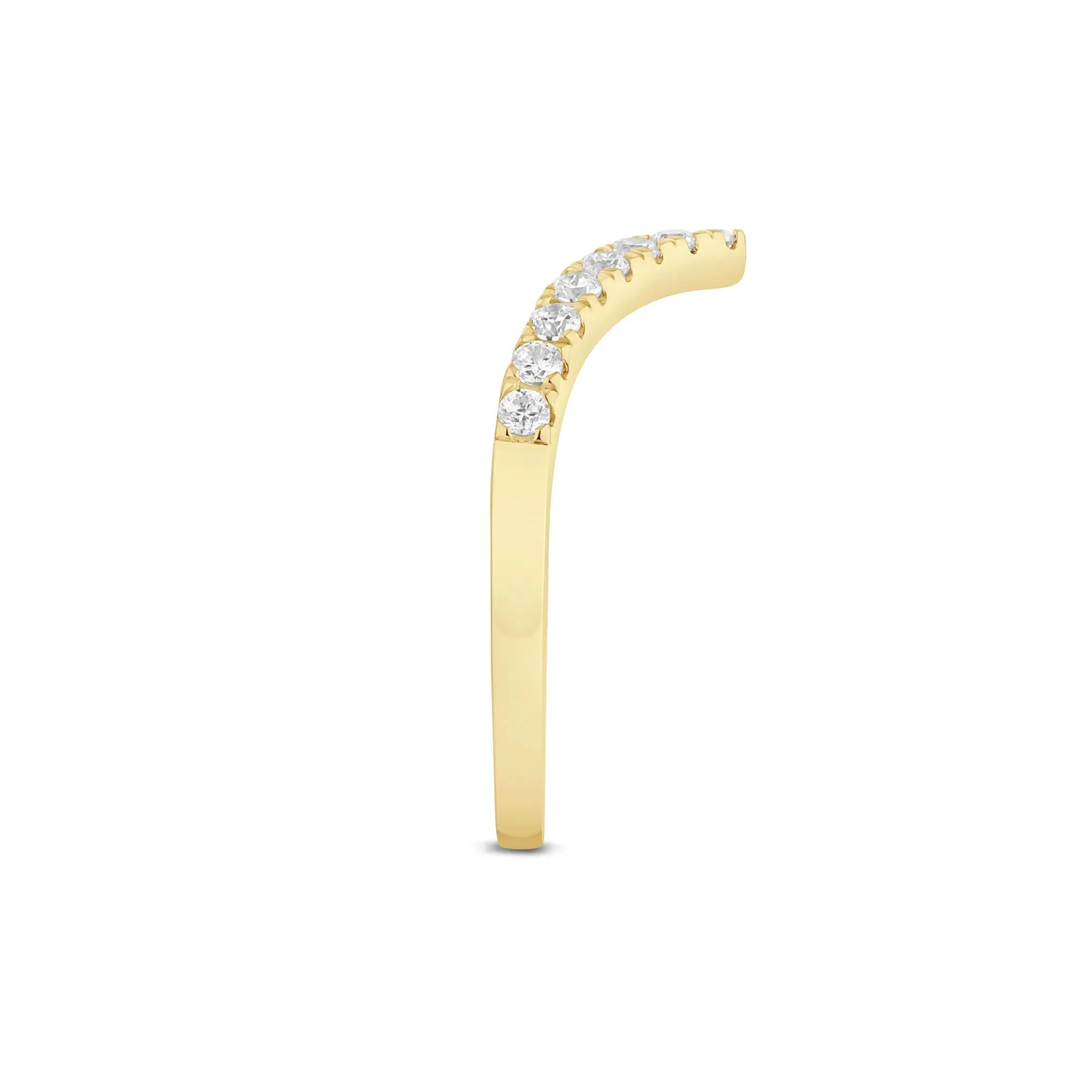 1/3 CT. Tw. Lab Grown Diamond Chevron Contour Band Ring 14K Yellow Gold Size 6 1mm - Image 3