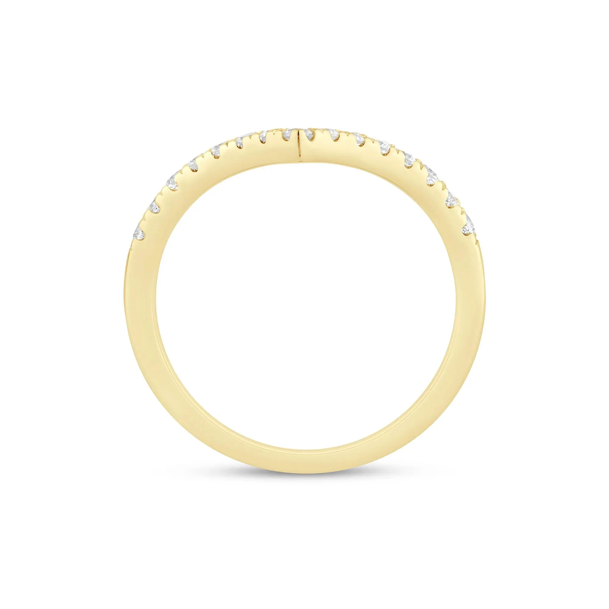 1/3 CT. Tw. Lab Grown Diamond Chevron Contour Band Ring 14K Yellow Gold Size 6.5 1mm - Image 2