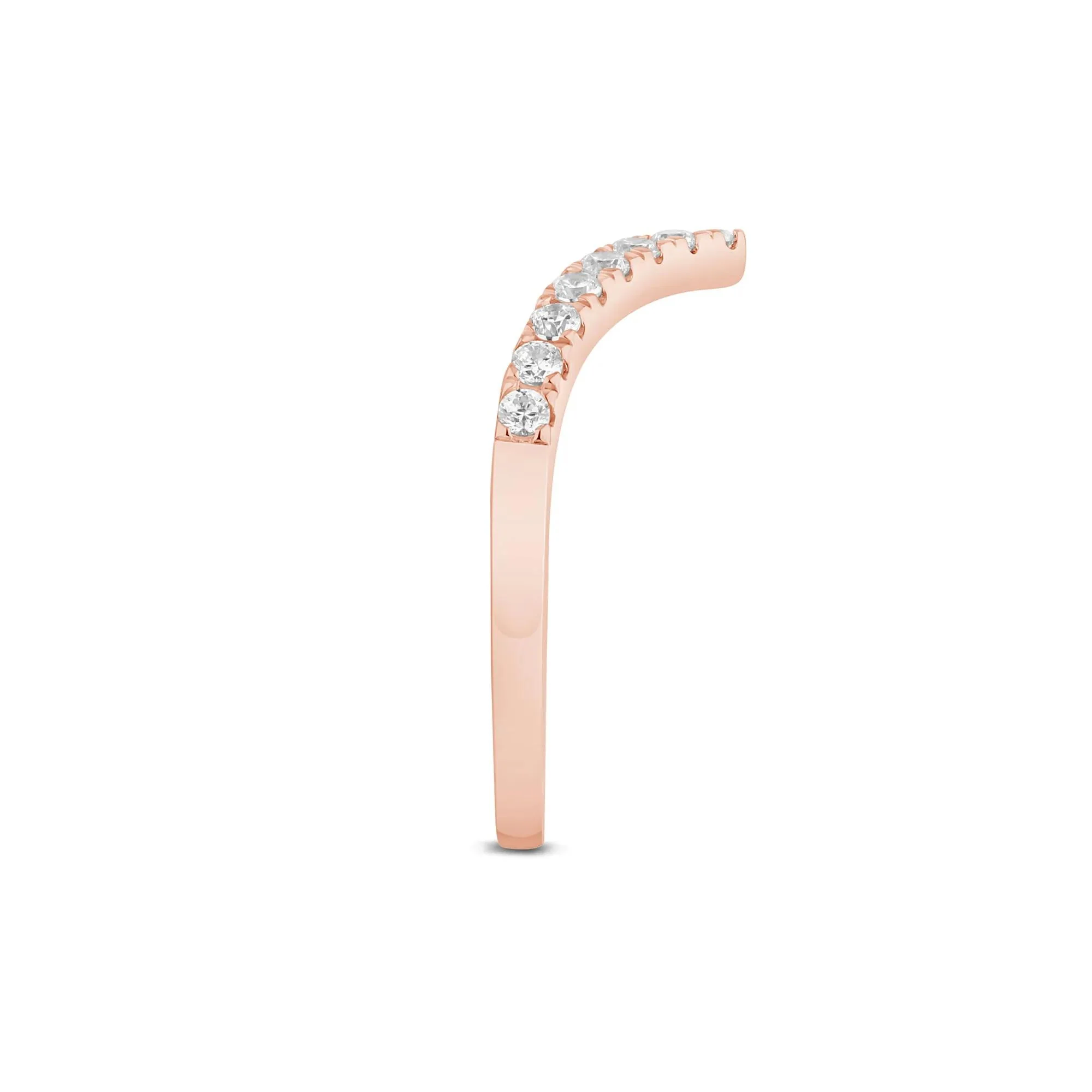 1/3 CT. Tw. Lab Grown Diamond Chevron Contour Band Ring 14K Rose Gold Size 7 1mm - Image 3