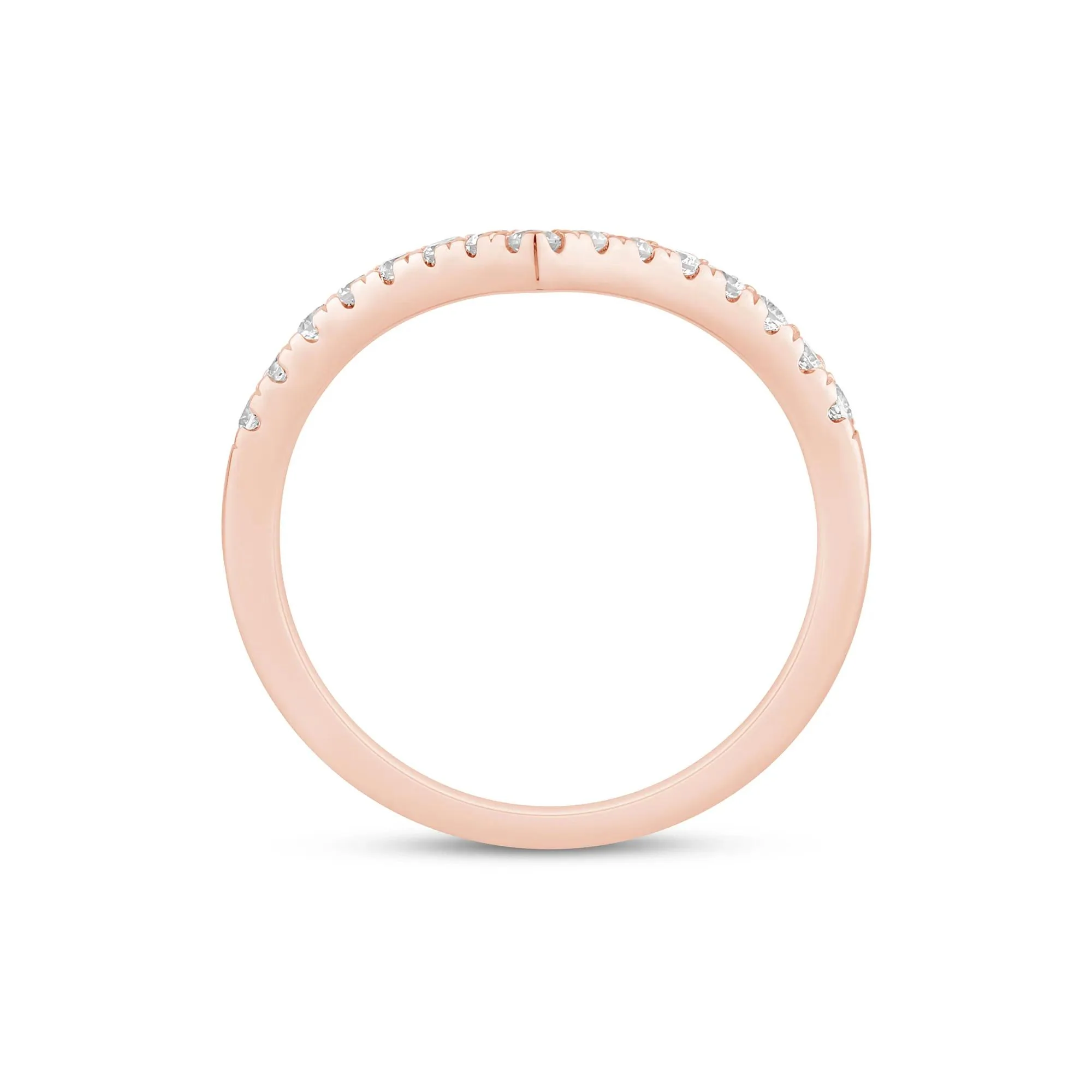 1/3 CT. Tw. Lab Grown Diamond Chevron Contour Band Ring 14K Rose Gold Size 8.5 1mm - Image 2